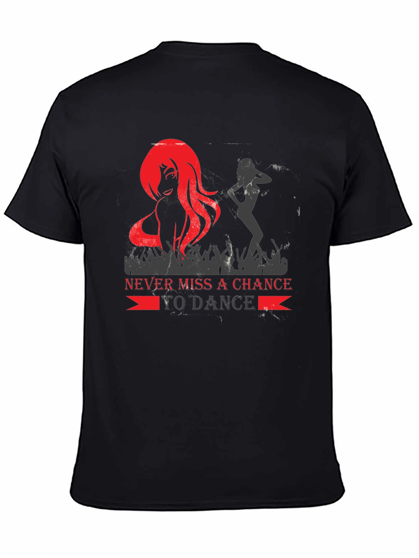 Black Never Miss a Chance to Dance Graphic Tee view 4