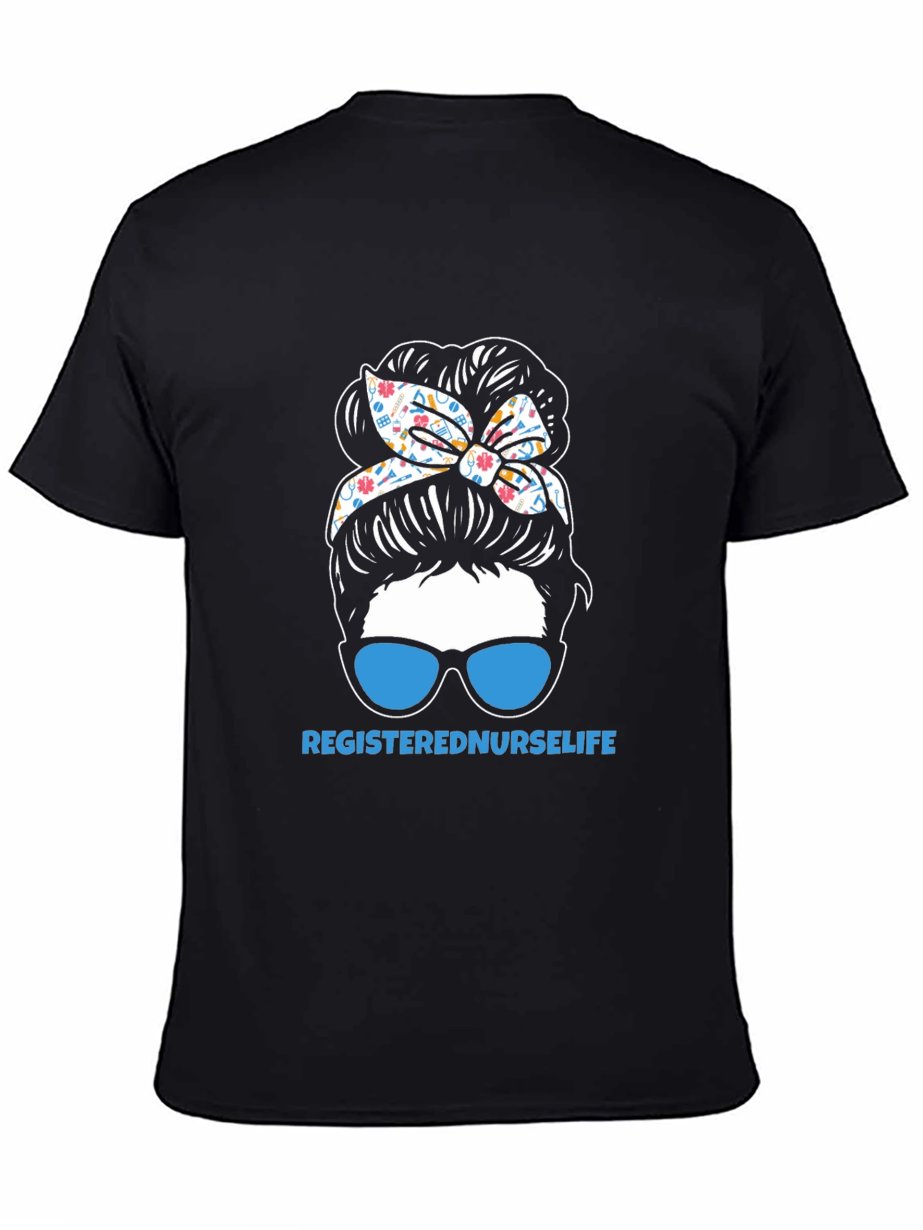 Black Registered Nurse Life Graphic Tee view 4