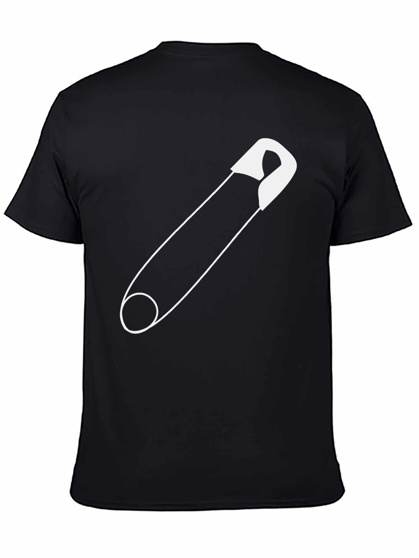 Black Safety Pin Graphic Tee - Unisex Black T-Shirt view 4