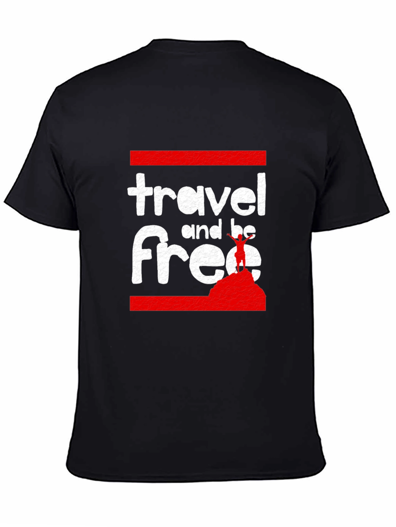 Black Travel and Be Free Black Graphic Tee view 4