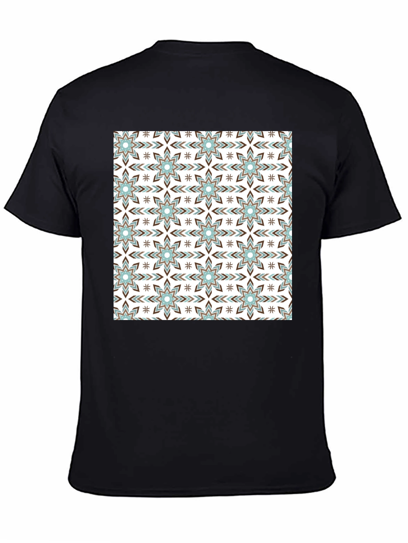 Black Patterned Crewneck T-Shirt view 4