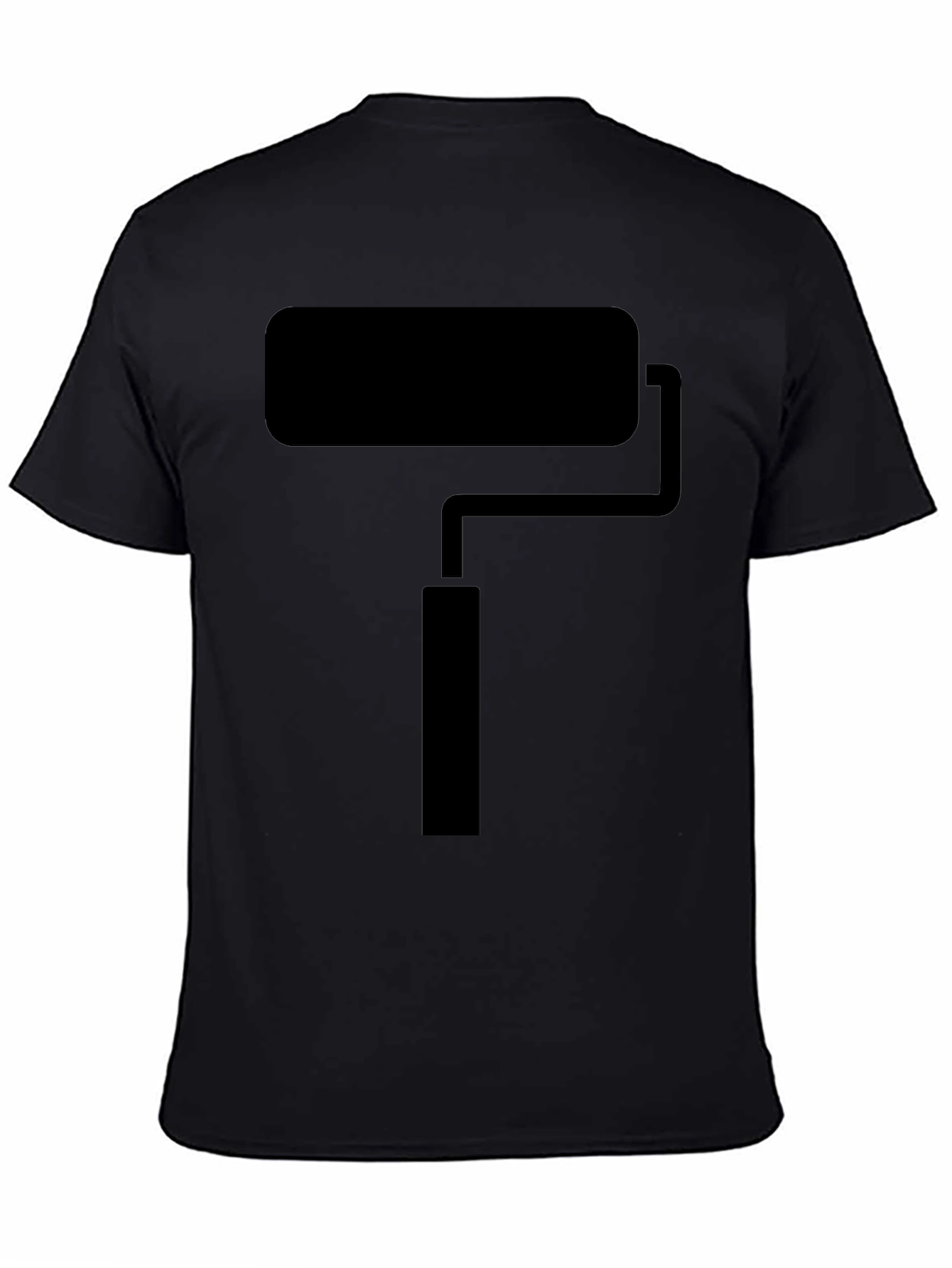 Black Paint Roller Graphic Tee - Black Crew Neck T-Shirt view 4