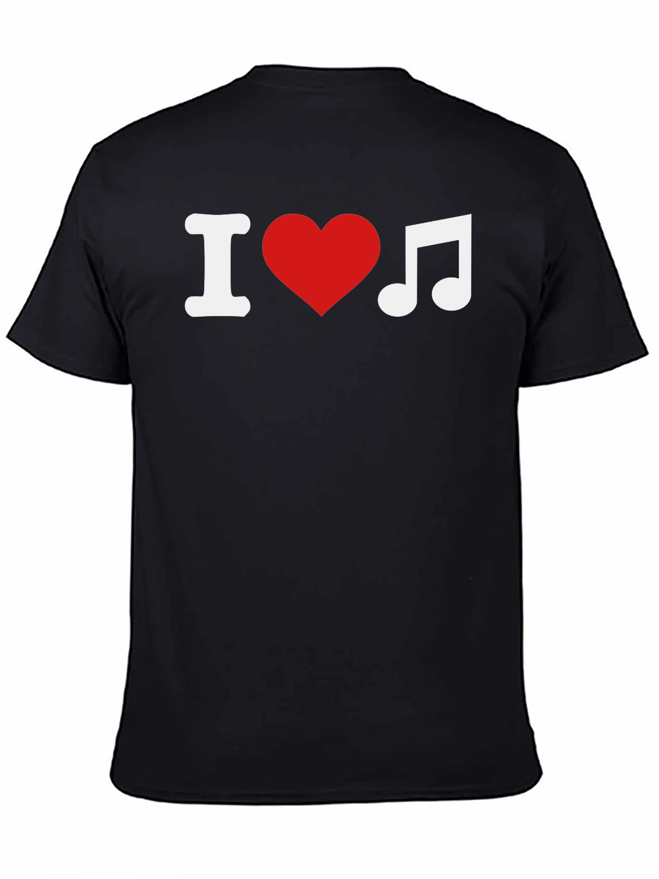 Black I Love Music Black T-Shirt view 4