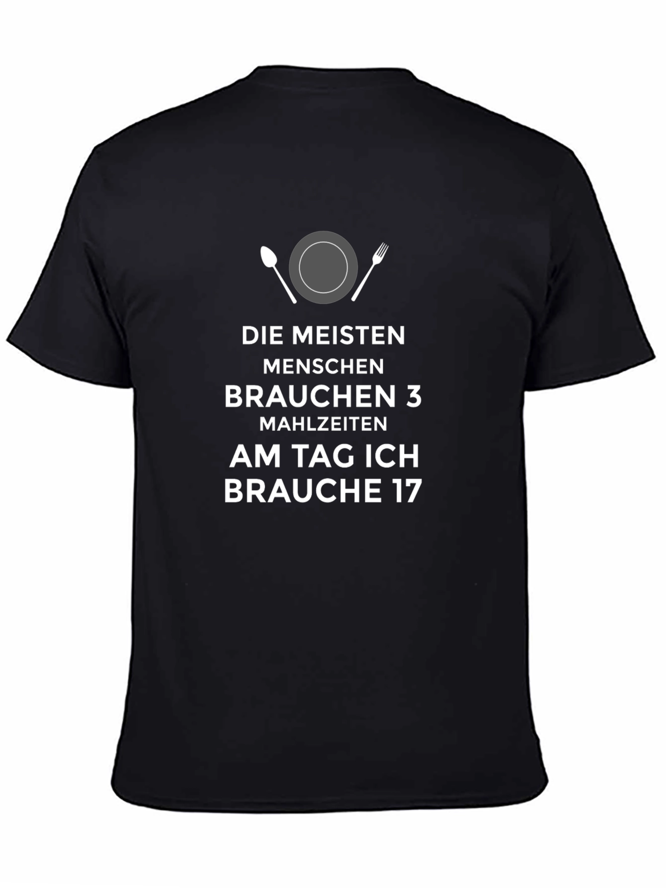 Black Funny German Foodie T-Shirt - 17 Meals view 4