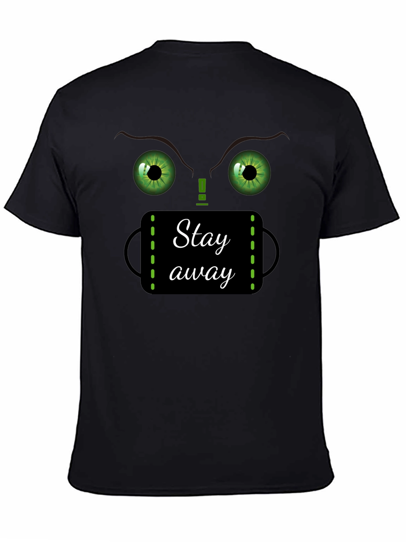 Black Stay Away Graphic T-Shirt - Funny Novelty Tee view 4