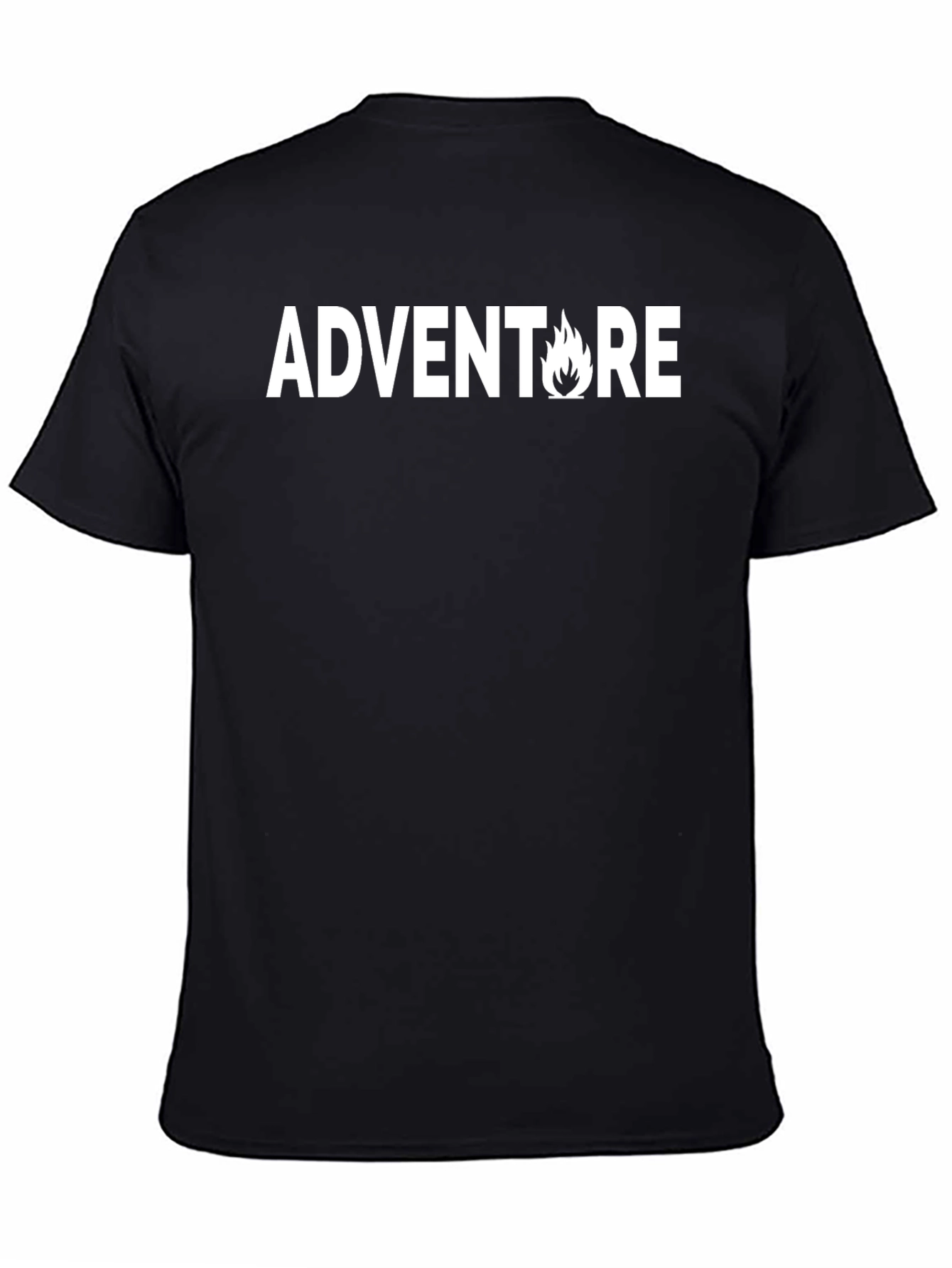 Black Adventure Flame Graphic T-Shirt - Black view 4