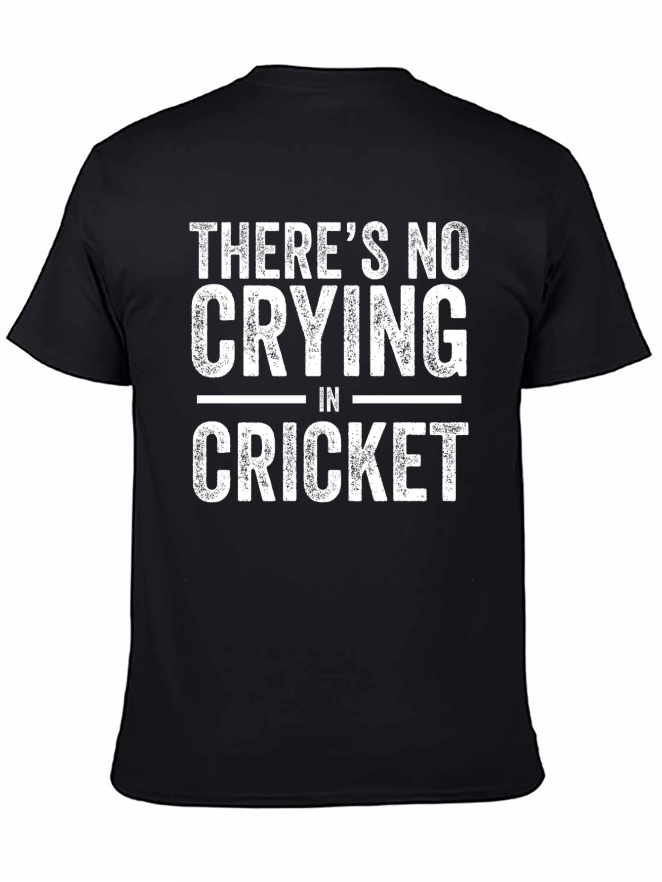Black There's No Crying in Cricket T-Shirt view 4