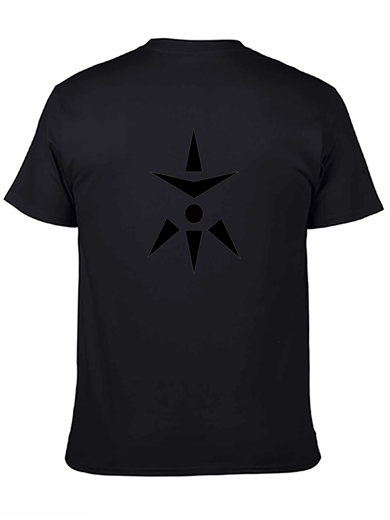 Black Men's Black Graphic Tee - Geometric Design view 4