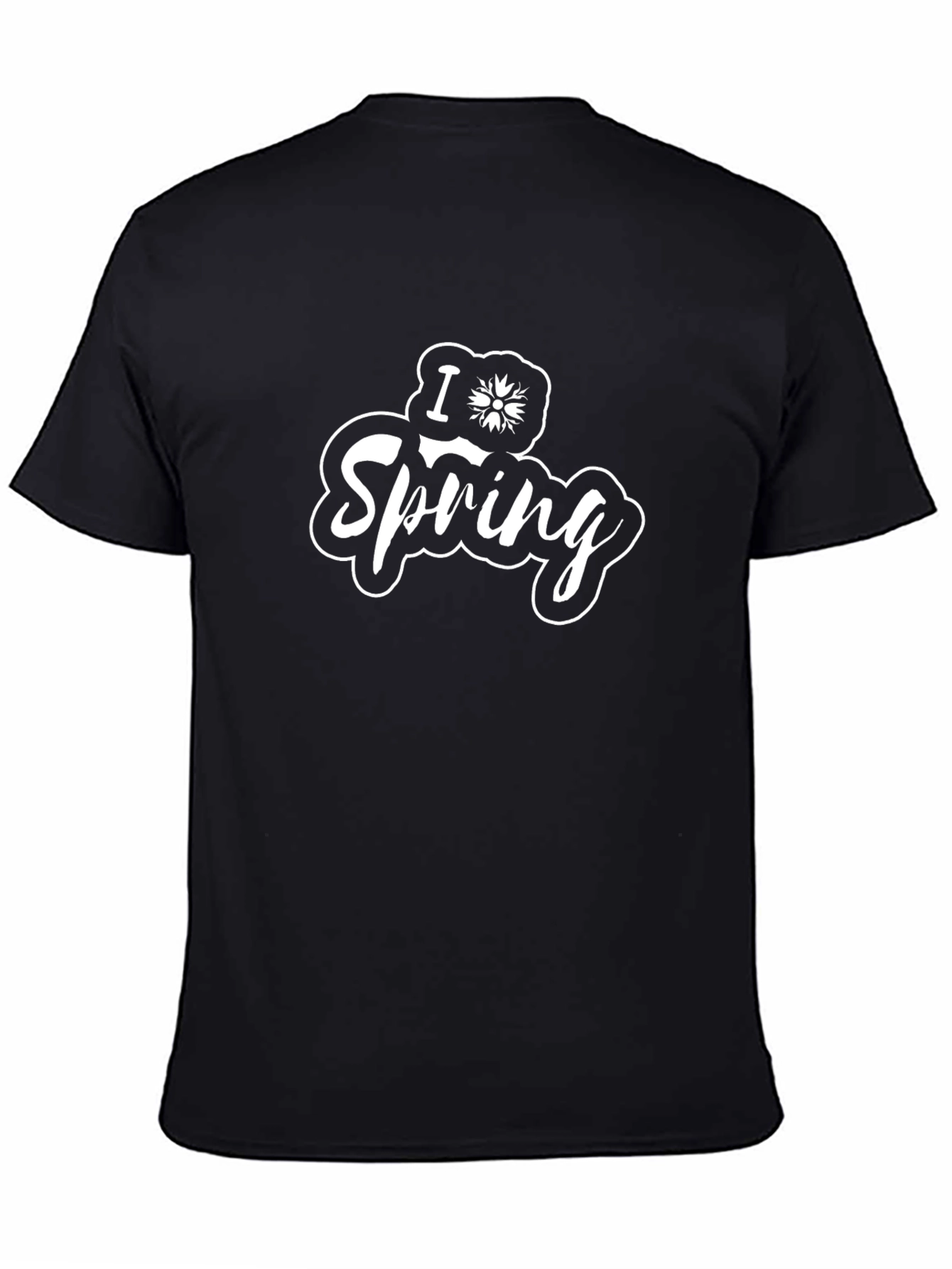 Black I Love Spring Black T-Shirt view 4