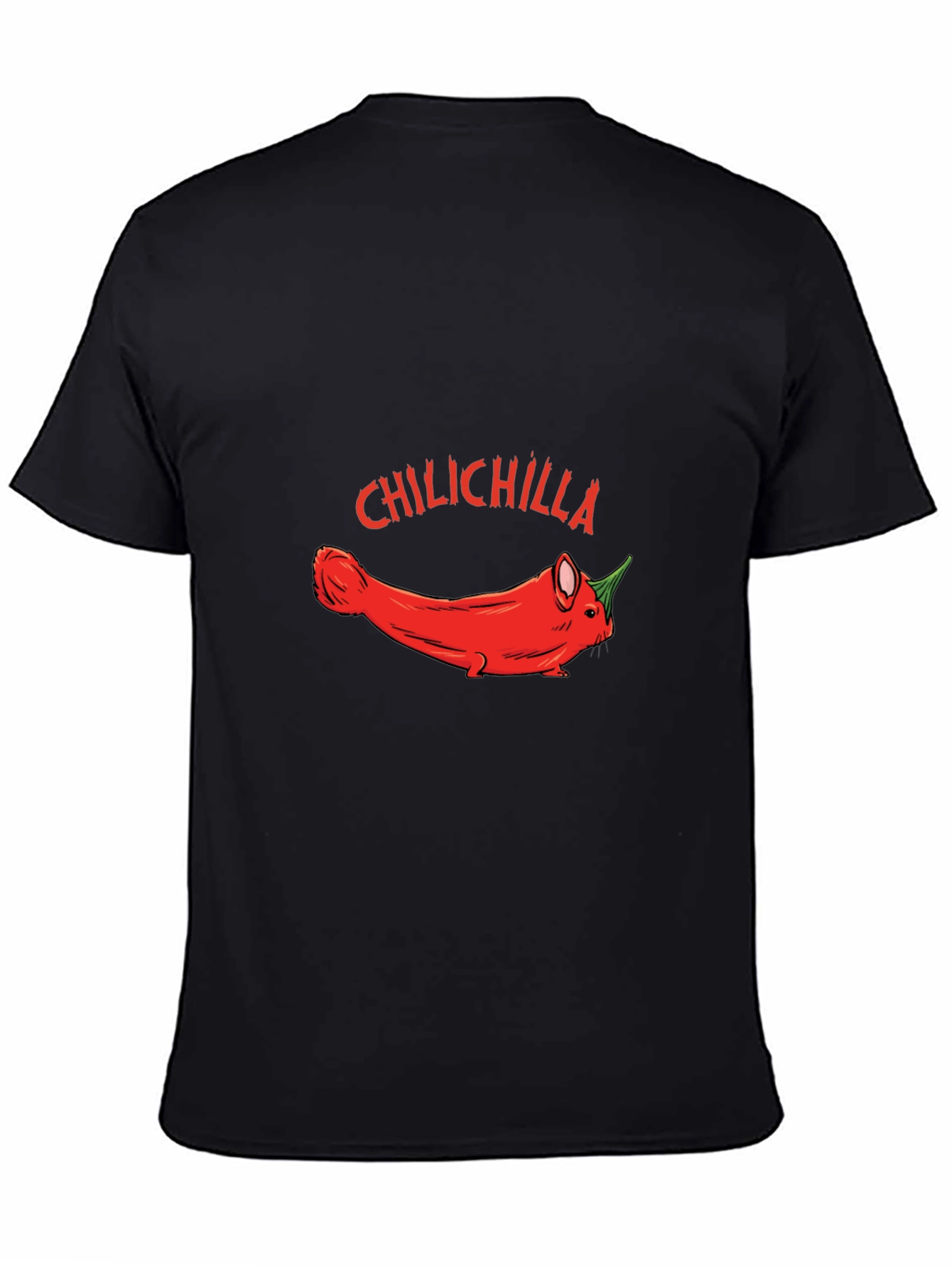 Black Chilichilla Funny Graphic T-Shirt view 4