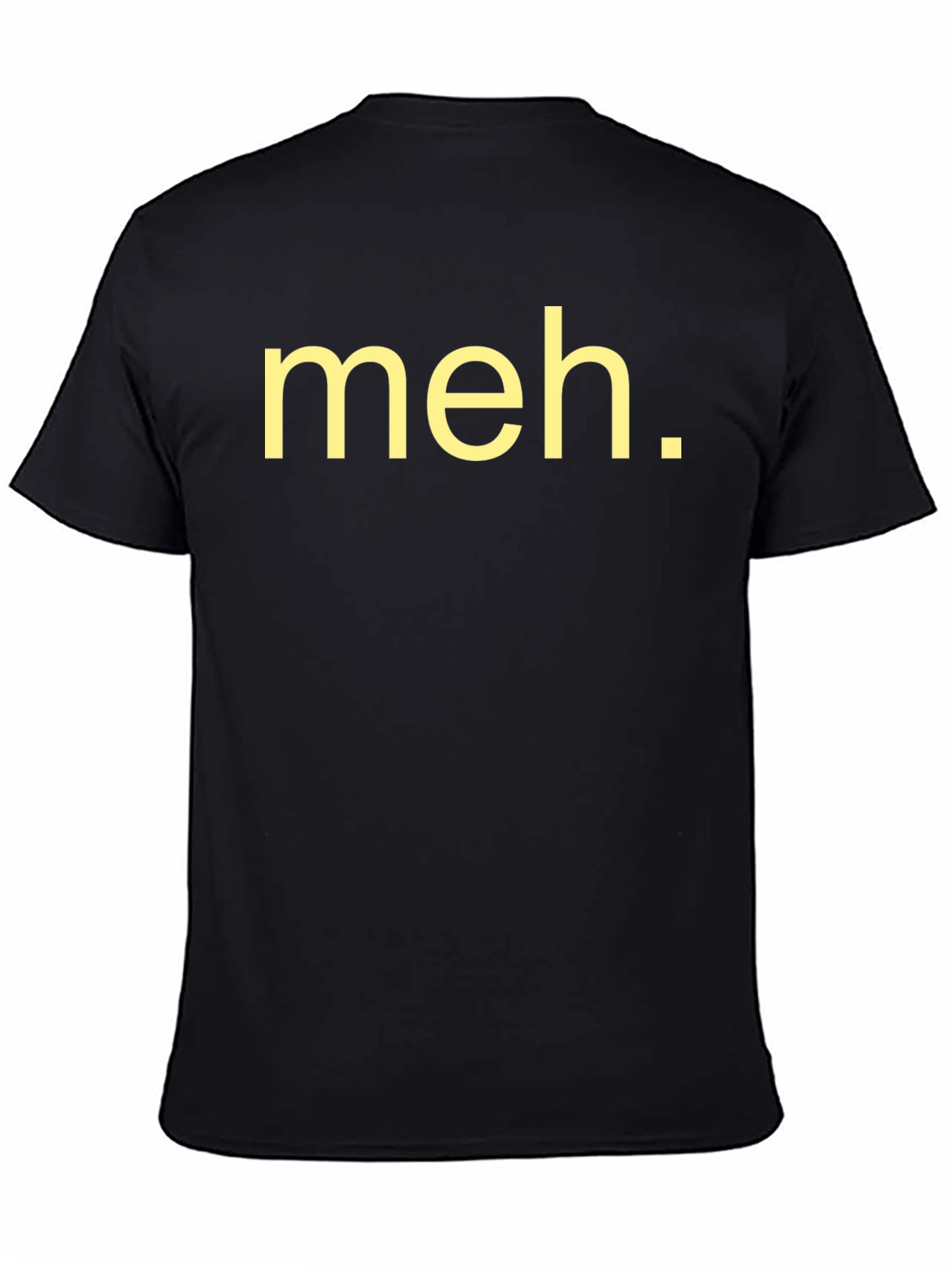 Black Meh Graphic Tee - Black Cotton Casual T-Shirt view 4