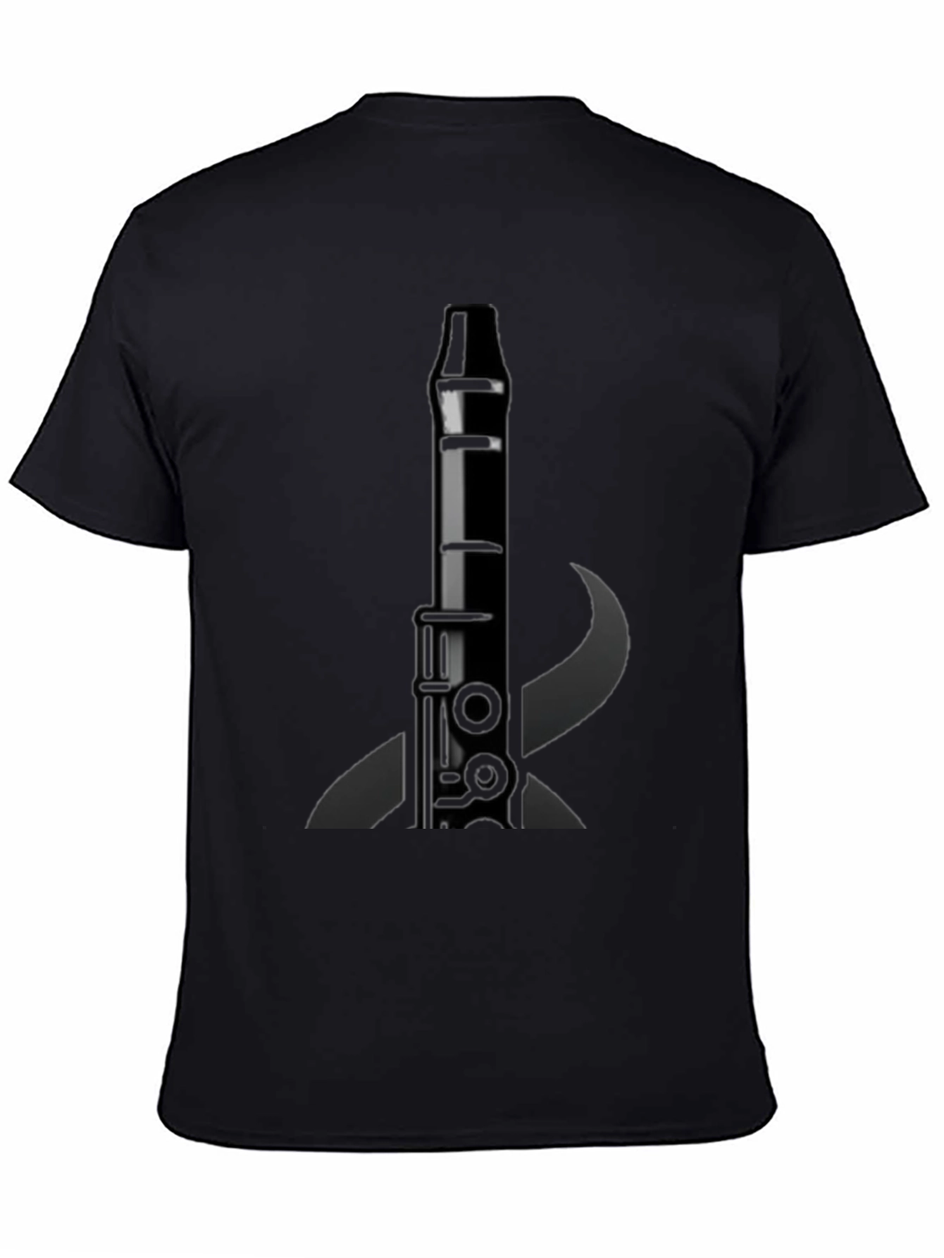 Black Clarinet Graphic Tee - Music Lover's T-Shirt view 4