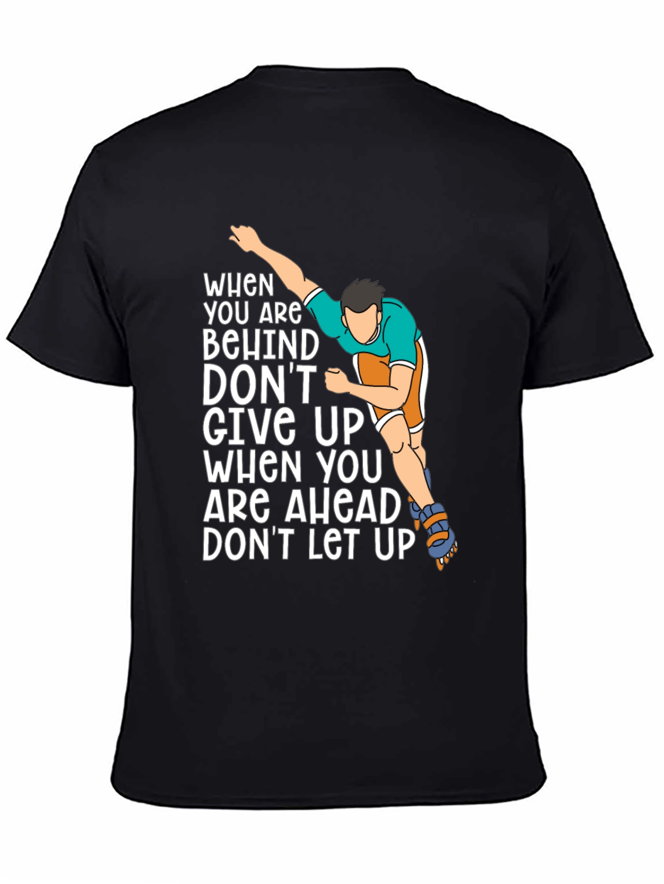 Black Motivational Inline Skater T-Shirt view 4