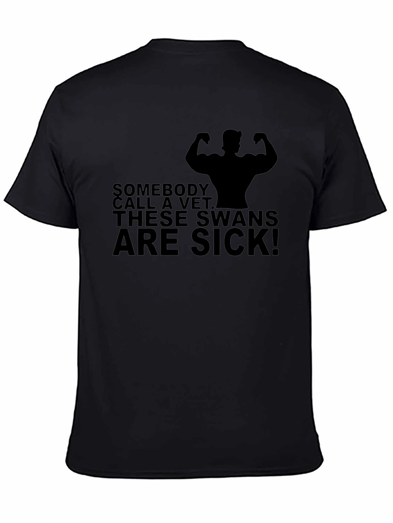 Black "Sick Swans" Graphic T-Shirt - Black view 4