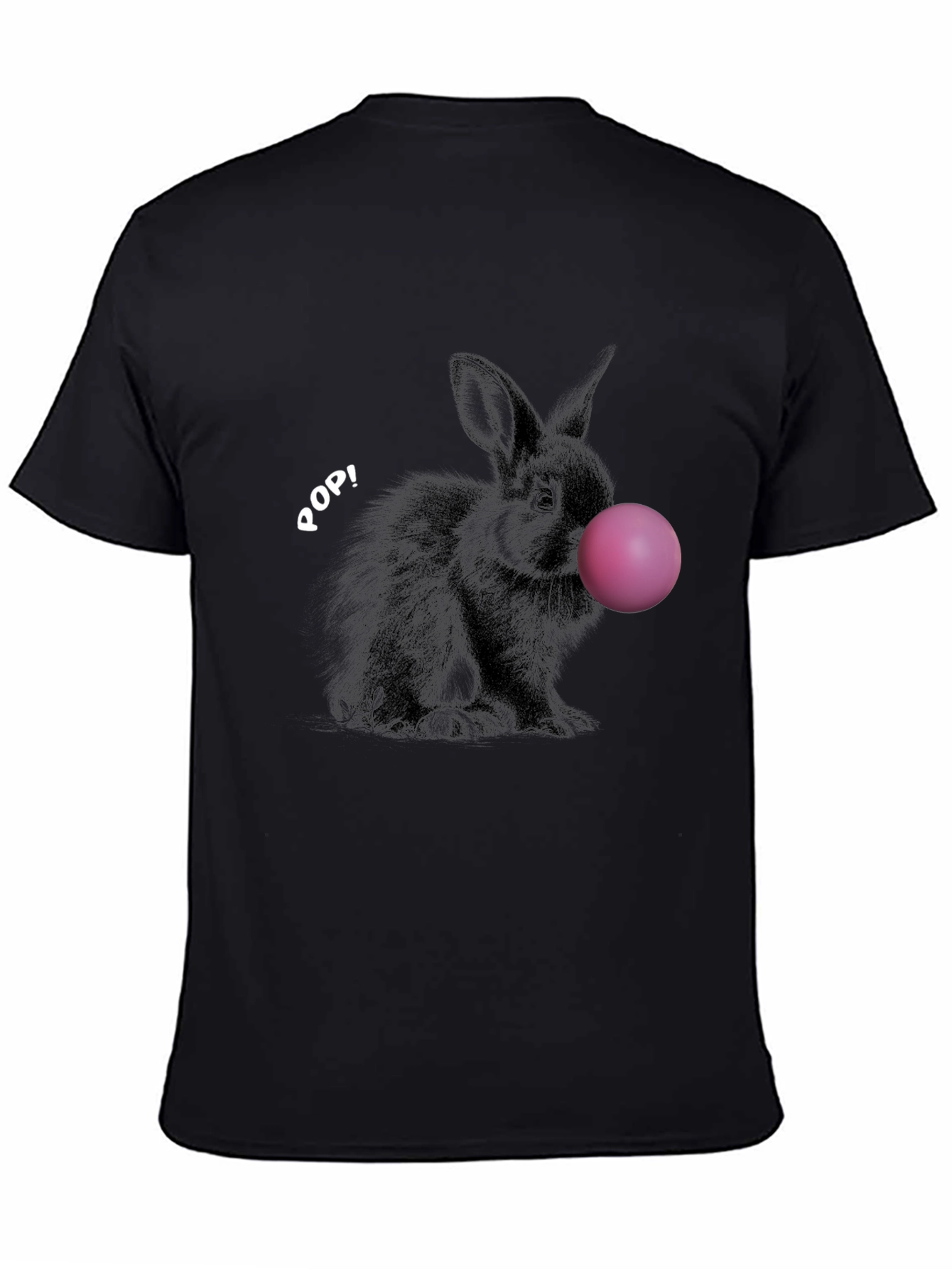 Black Rabbit Bubble Gum Pop Graphic T-Shirt view 4