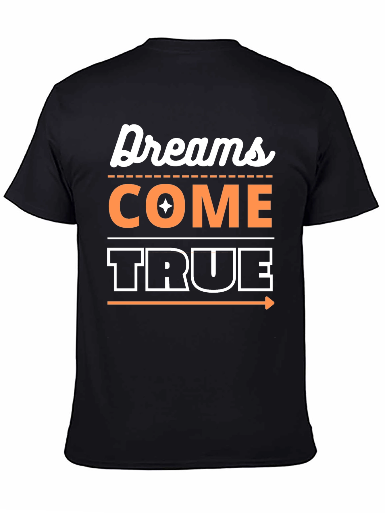 Black Dreams Come True Graphic Tee - Black Cotton Blend T-Shirt view 4