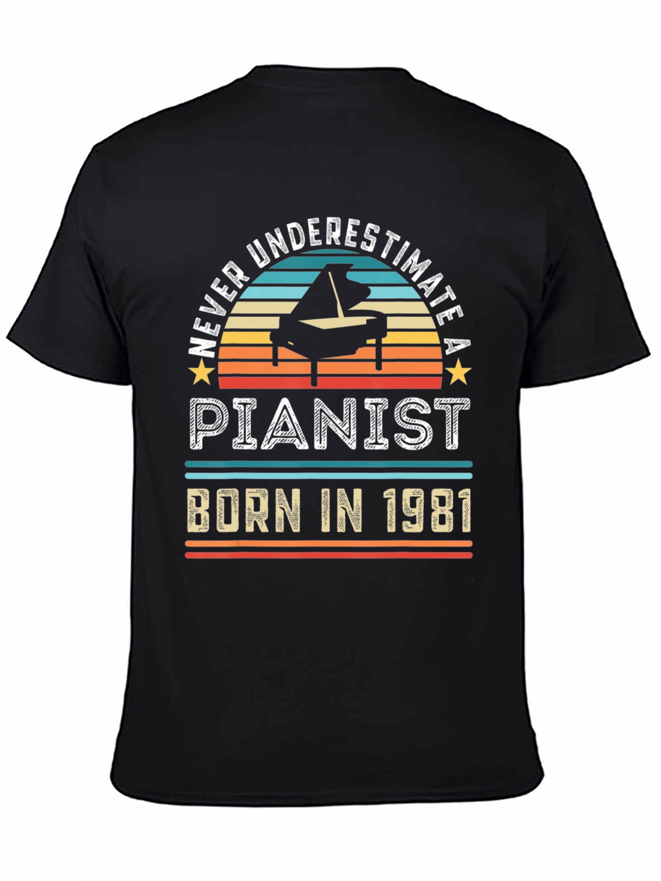 Black Pianist Born In 1981 Graphic T-Shirt view 4