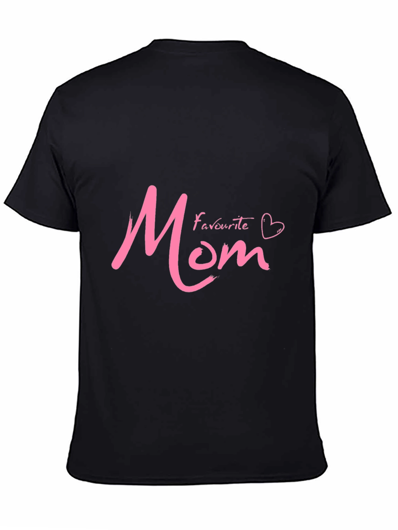 Black Favourite Mom Graphic T-Shirt - Black view 4