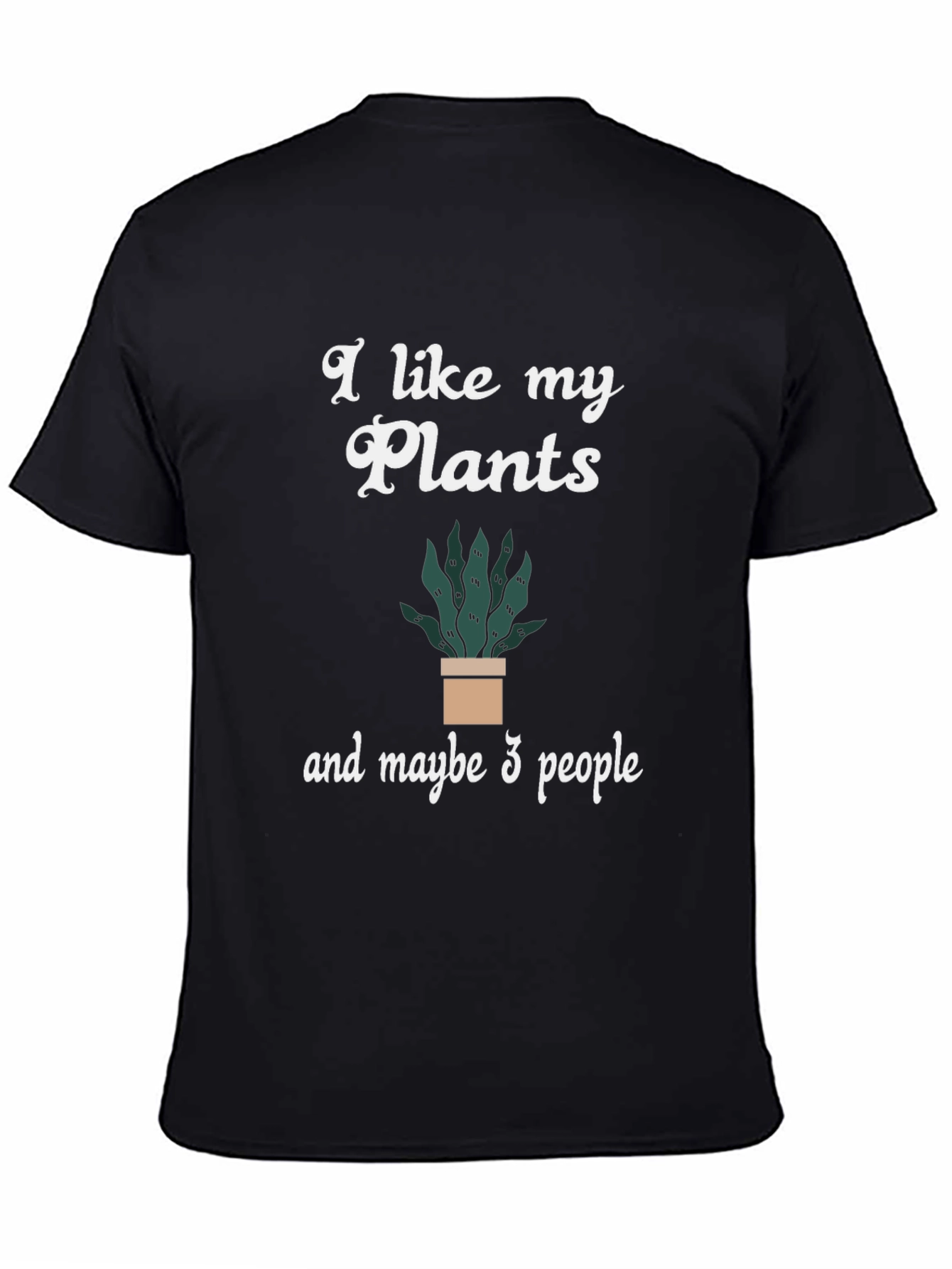 Black I Like My Plants & Maybe 3 People Graphic Tee view 4