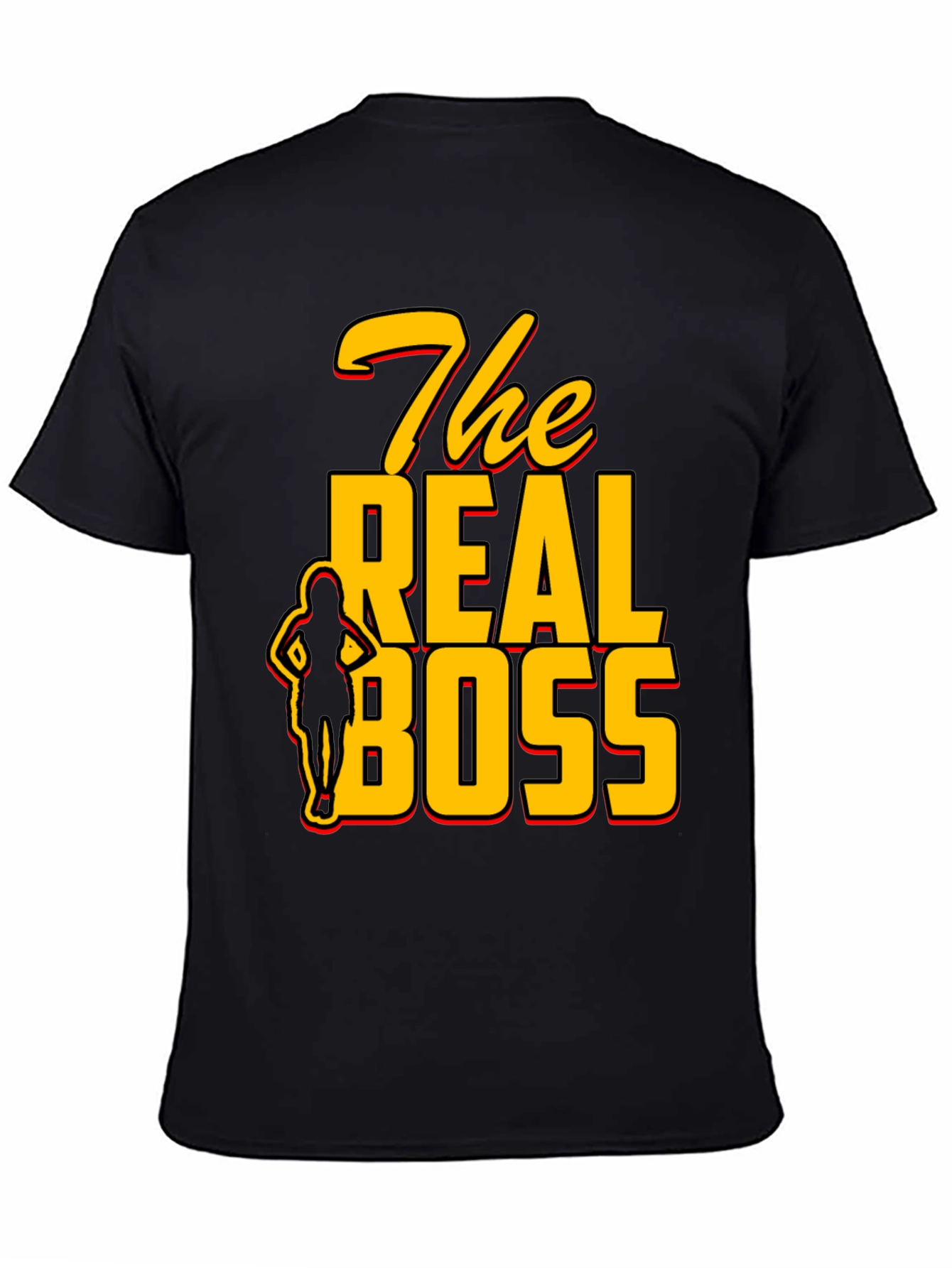 Black The Real Boss Graphic T-Shirt view 4