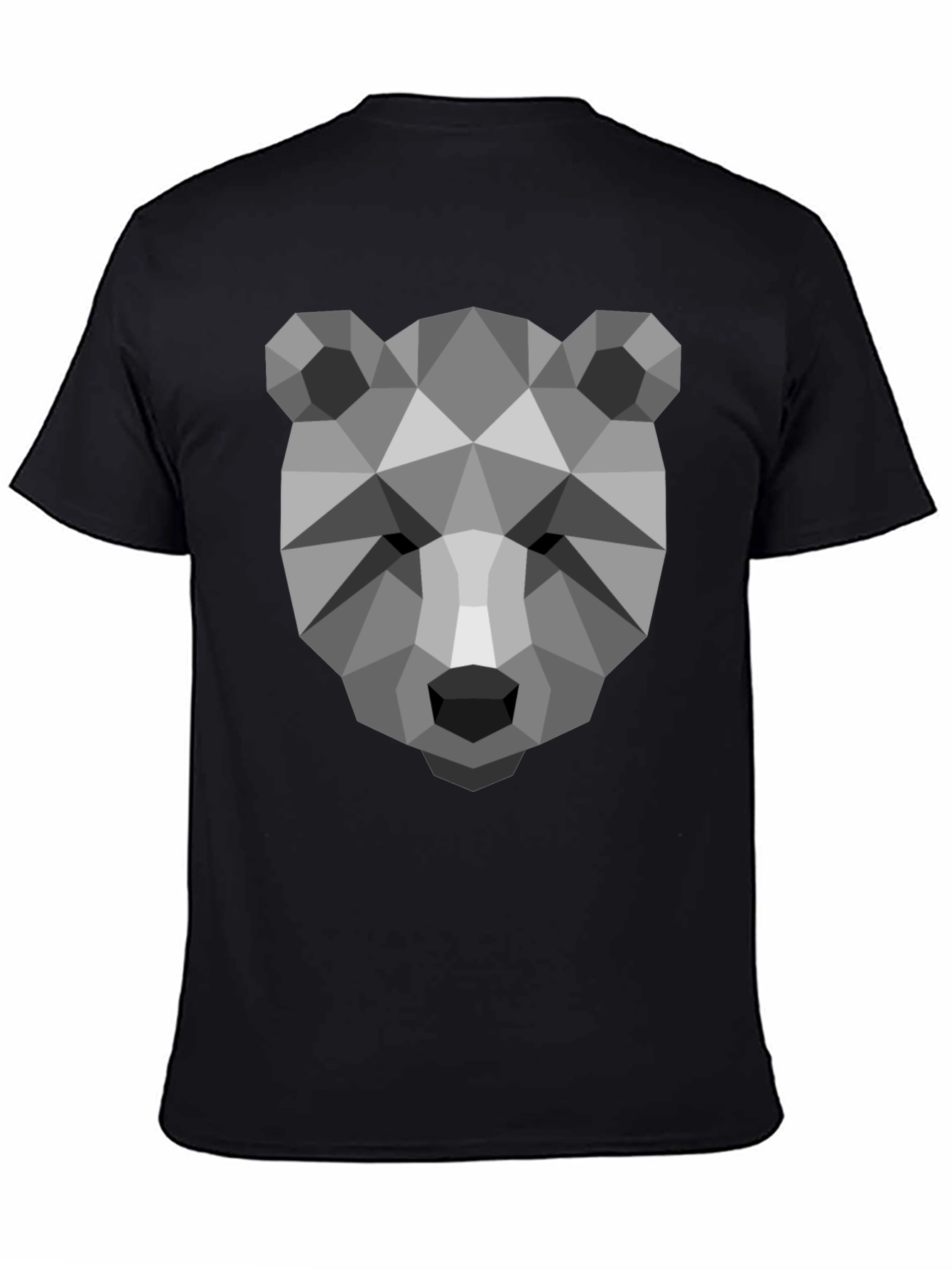 Black Geometric Bear Head T-Shirt - Modern Graphic Tee view 4