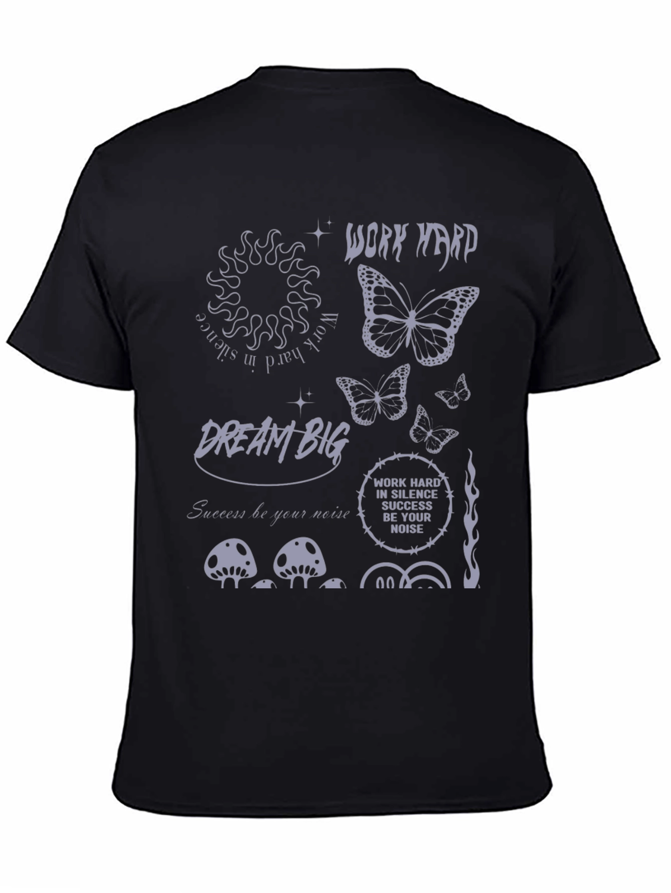 Trendy Black T-Shirt with Edgy Graphics - 4