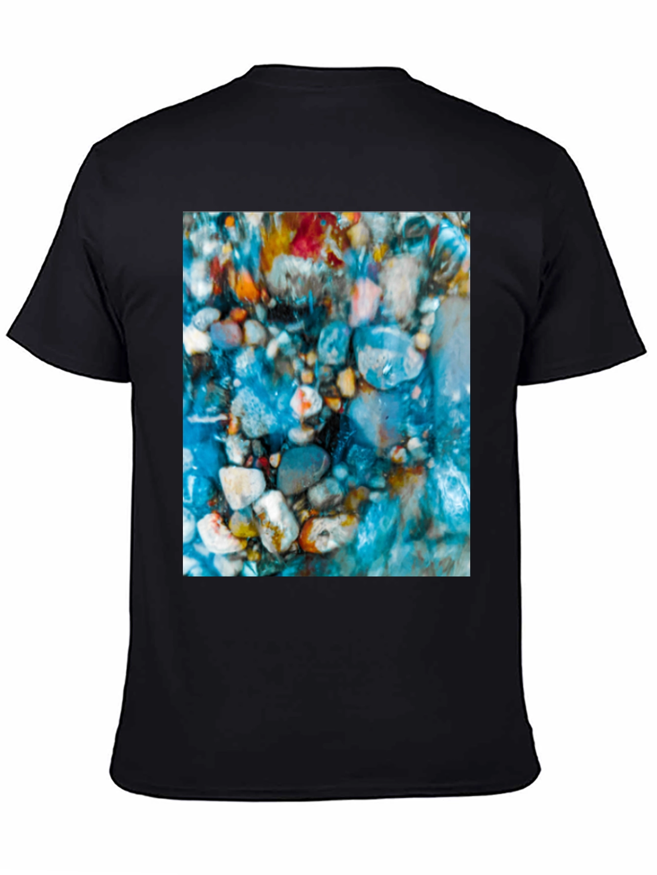 Black Vibrant Riverbed Graphic Tee - Men's Black T-Shirt view 4