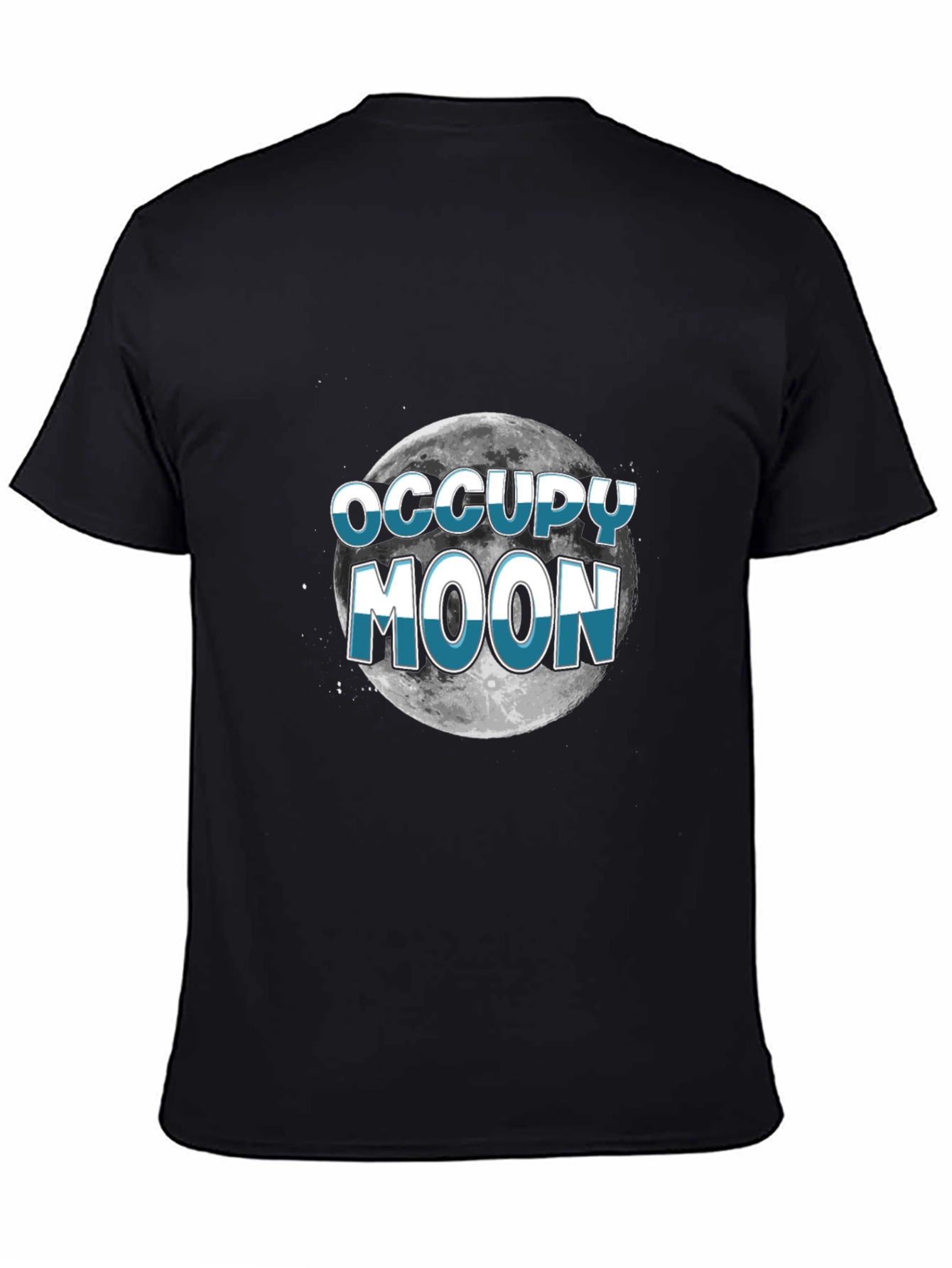 Black Occupy Moon Graphic T-Shirt - Black view 4