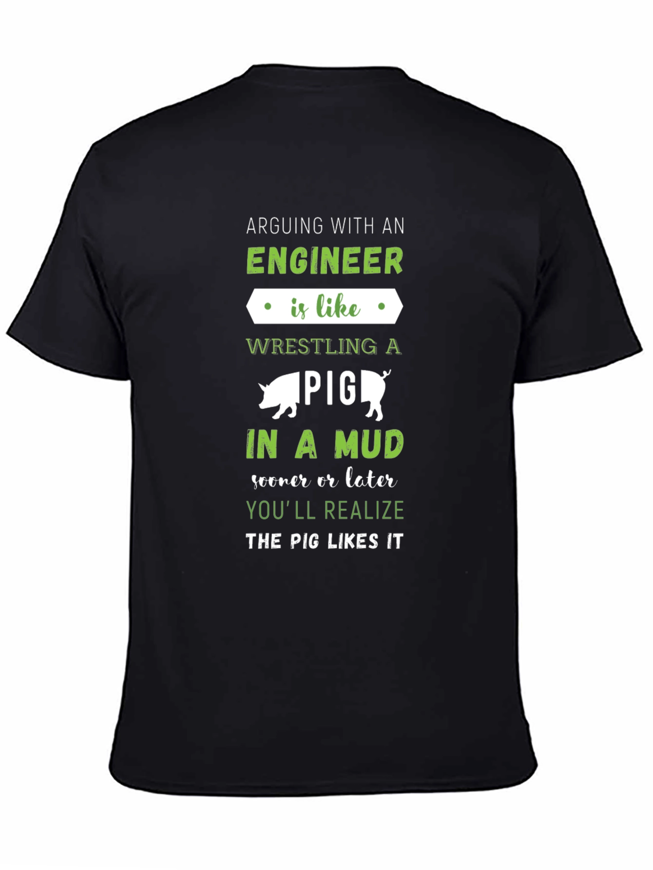 Black Engineer Pig Mud T-Shirt view 4