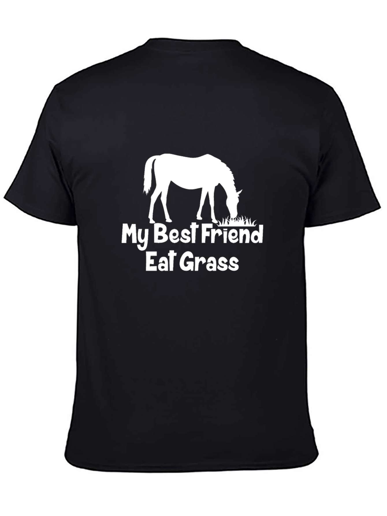 Black Horse Lover T-Shirt - "My Best Friend Eats Grass" view 4