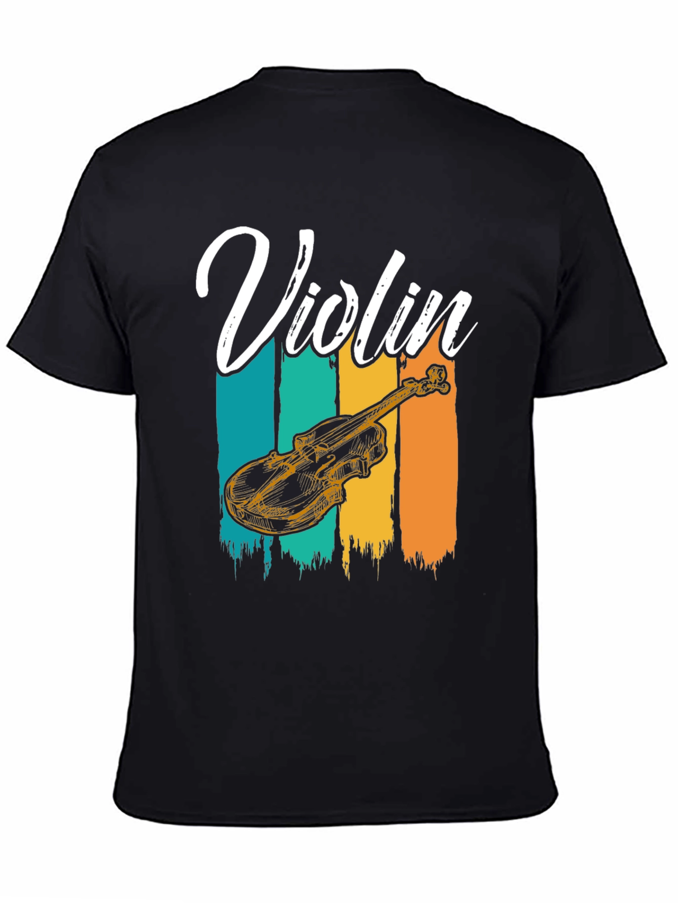 Black Vintage Violin T-Shirt - Music Lover Tee view 4