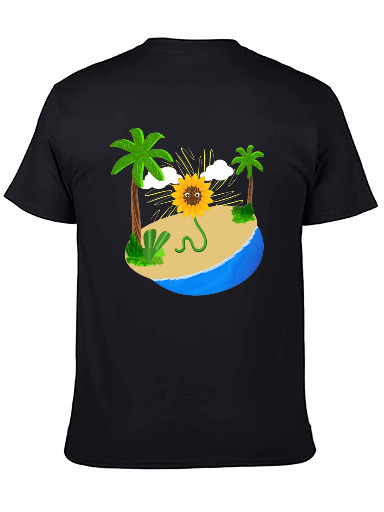 Black Sunflower Island Graphic Tee - Men's Black T-Shirt view 4
