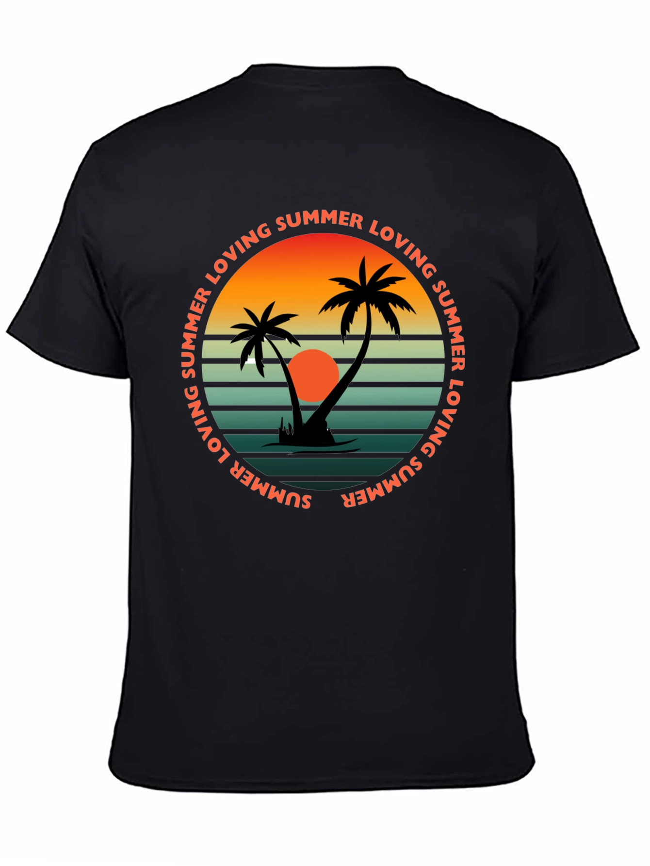 Black Summer Loving Graphic Tee - Retro Beach Vibes view 4
