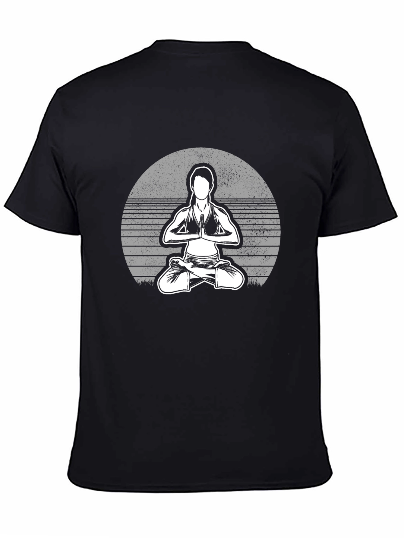 Black Yoga Pose Graphic Tee - Unisex Black T-Shirt view 4