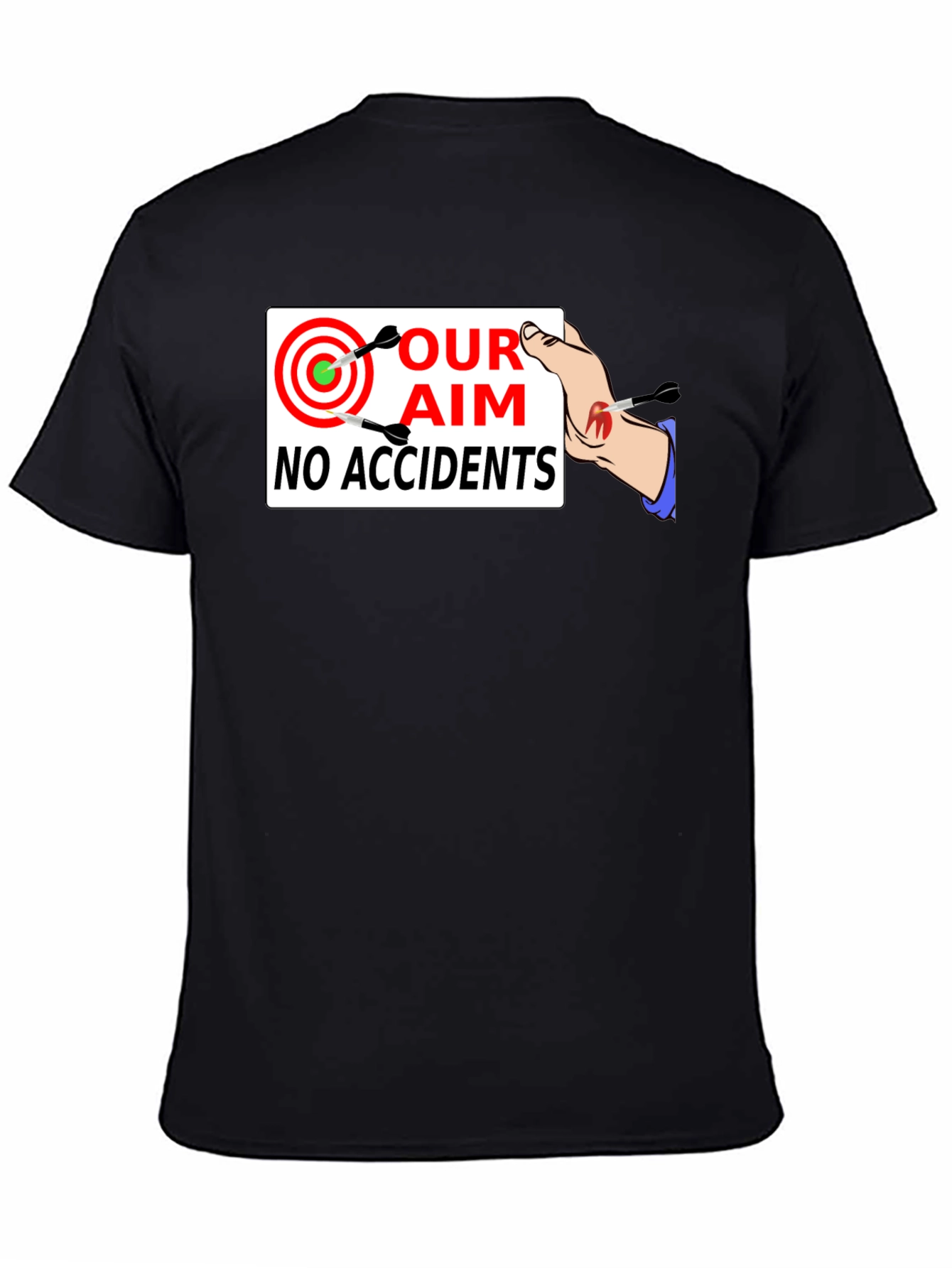Black Our Aim, No Accidents T-Shirt - Safety First! view 4