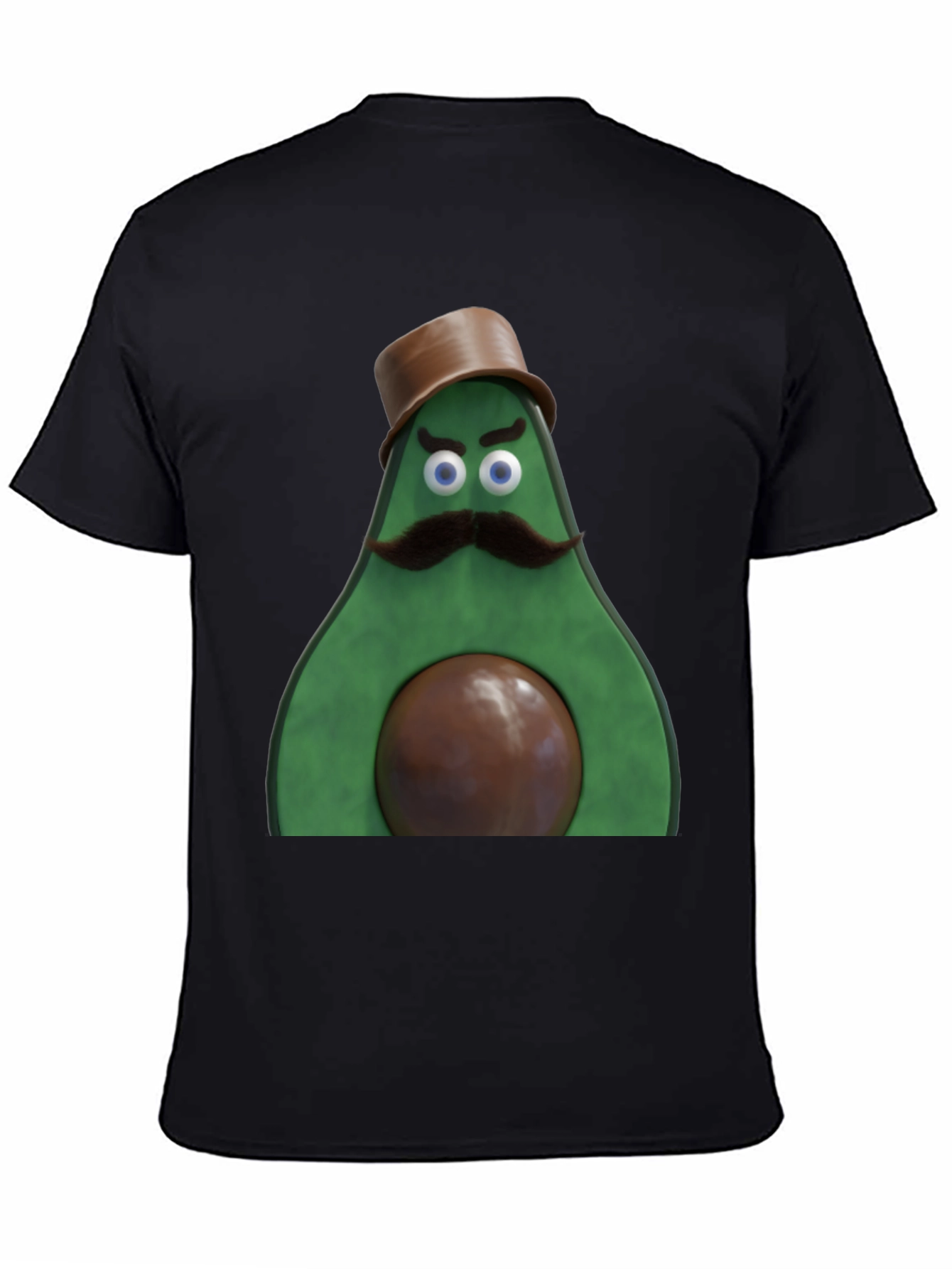 Black Avocado Gentleman Graphic Tee - Quirky Black T-Shirt view 4