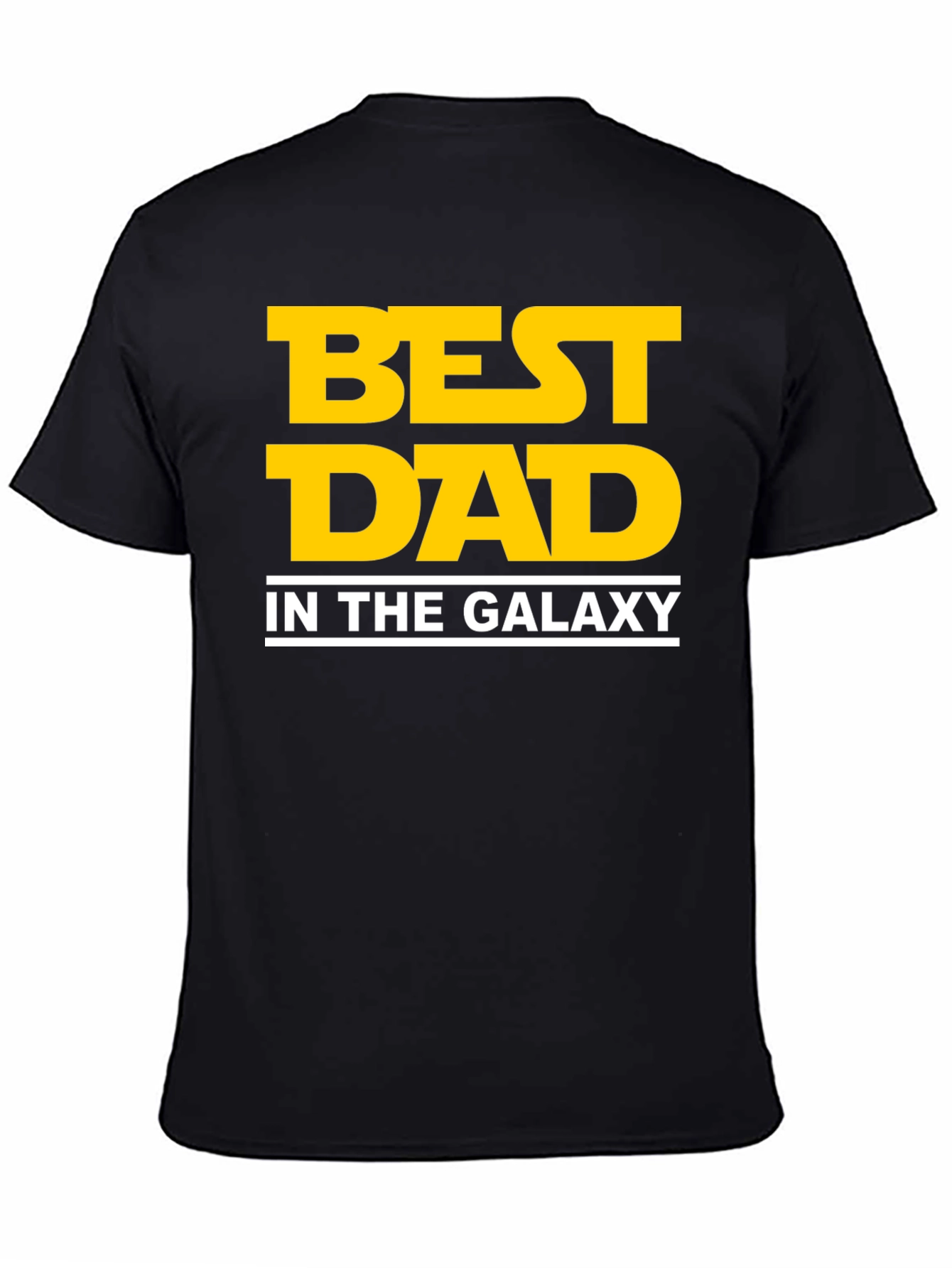 Black Best Dad in the Galaxy Black T-Shirt view 4