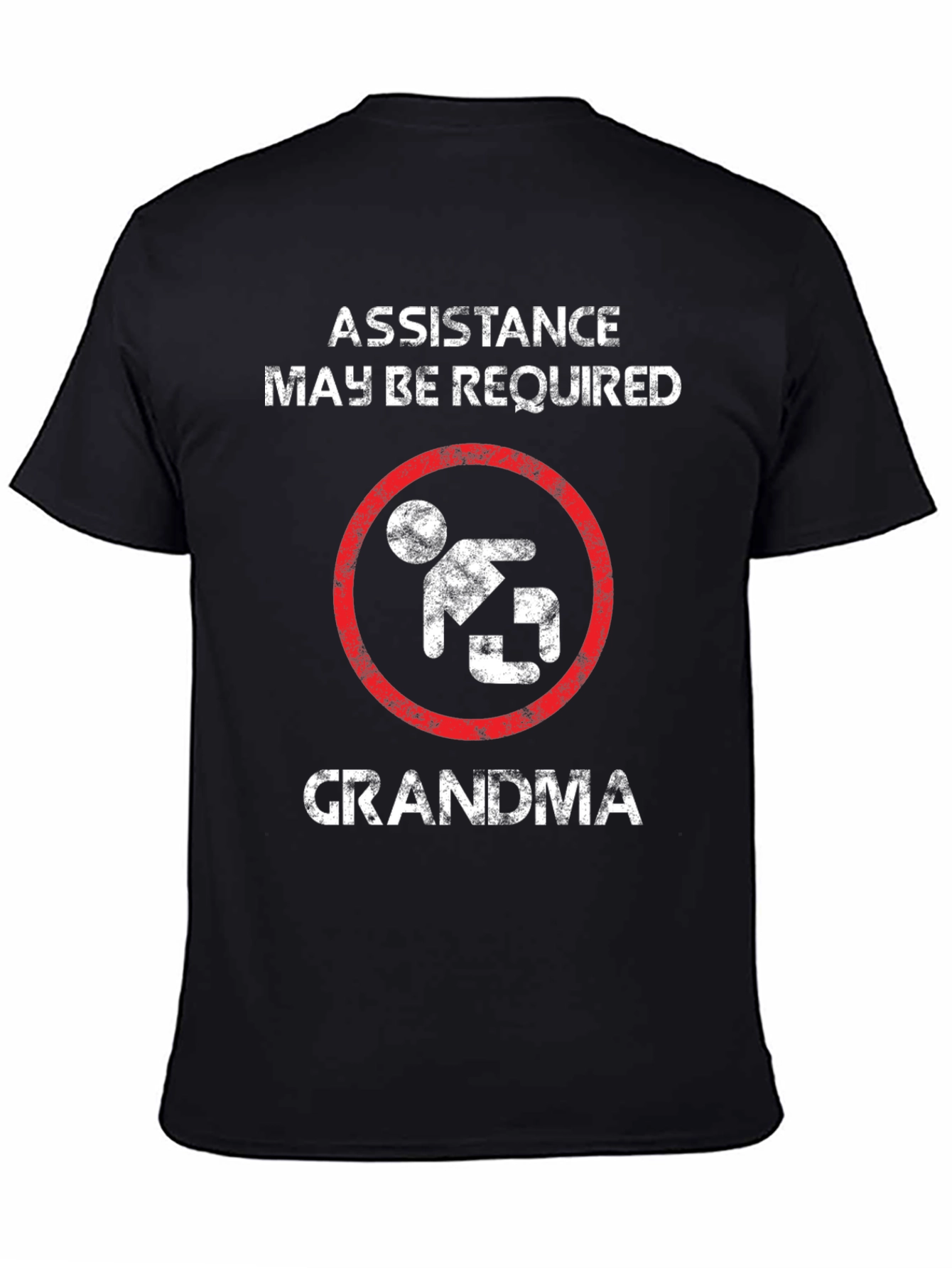 Black Assistance May Be Required Grandma Graphic T-Shirt view 4