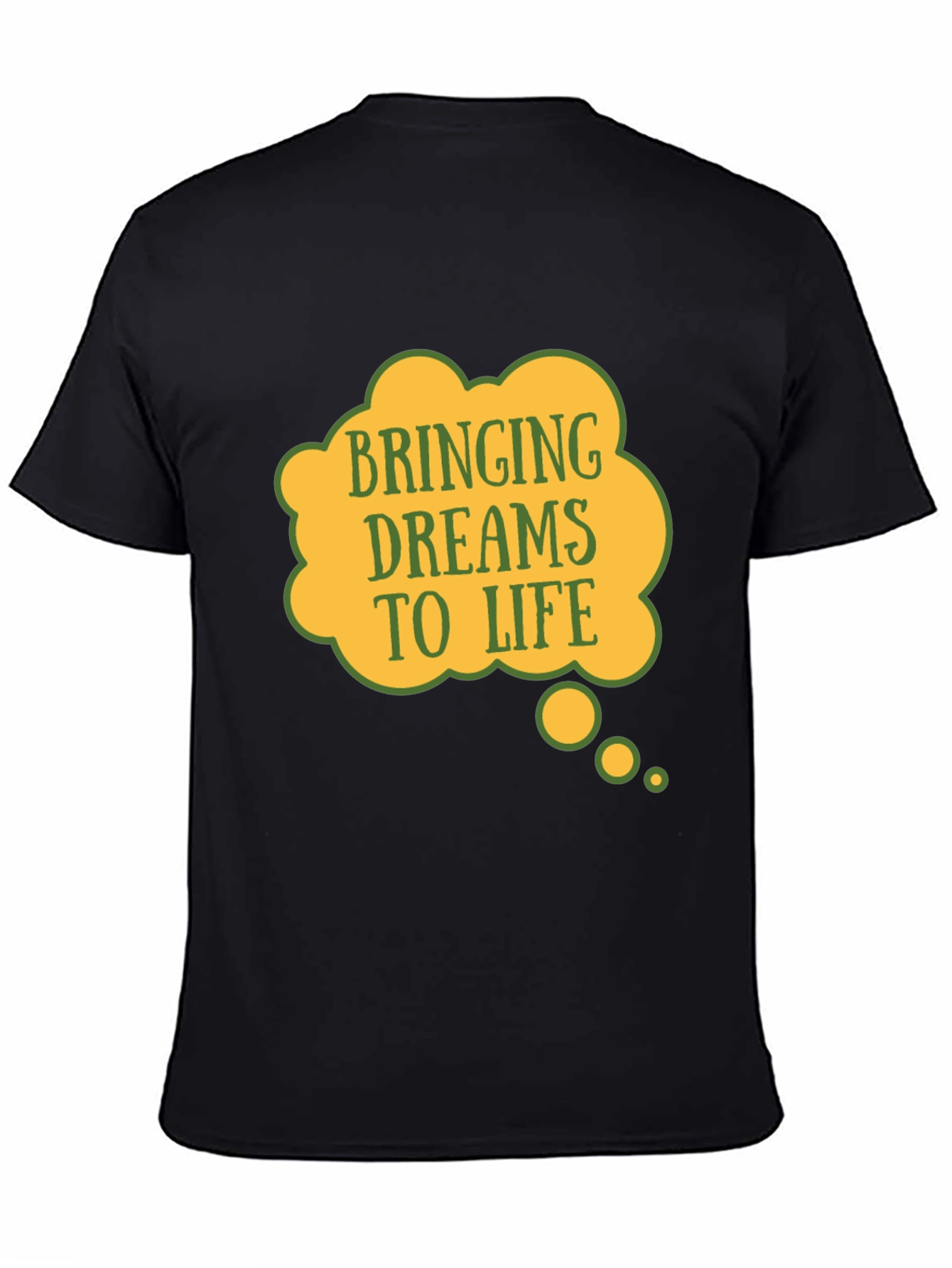Black Dream Life T-Shirt - Black Cotton Casual Tee view 4
