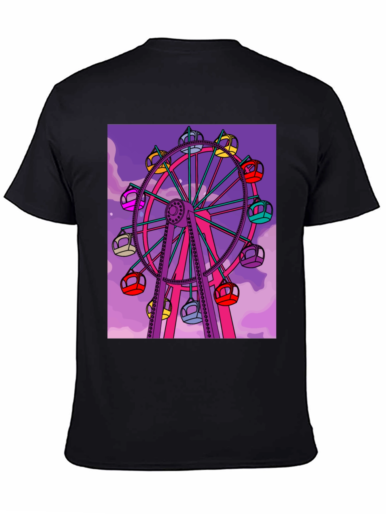 Black Ferris Wheel Graphic Tee - Fun Carnival Shirt view 4