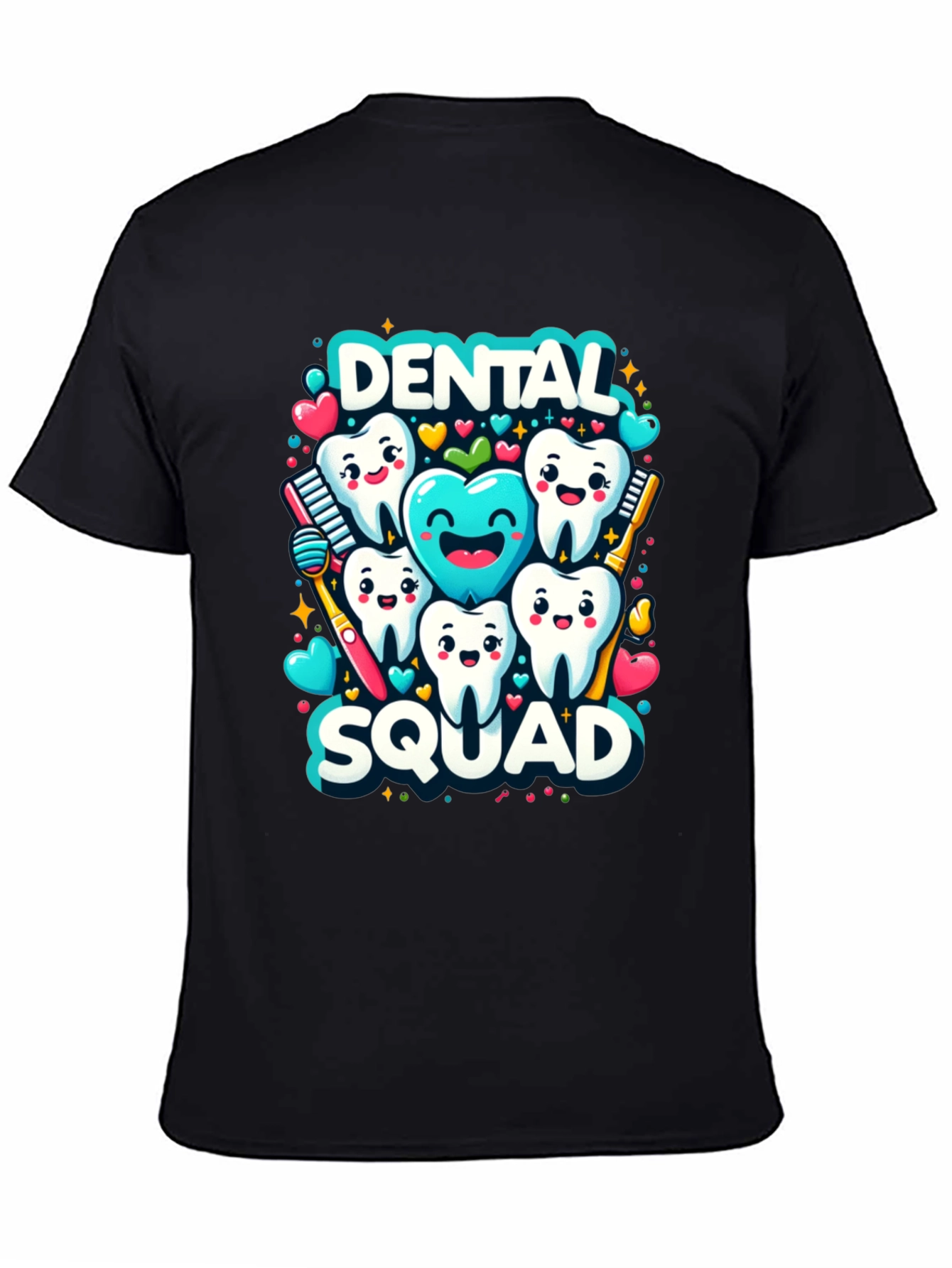 Black Dental Squad Graphic Tee - Funny Tooth Shirt view 4