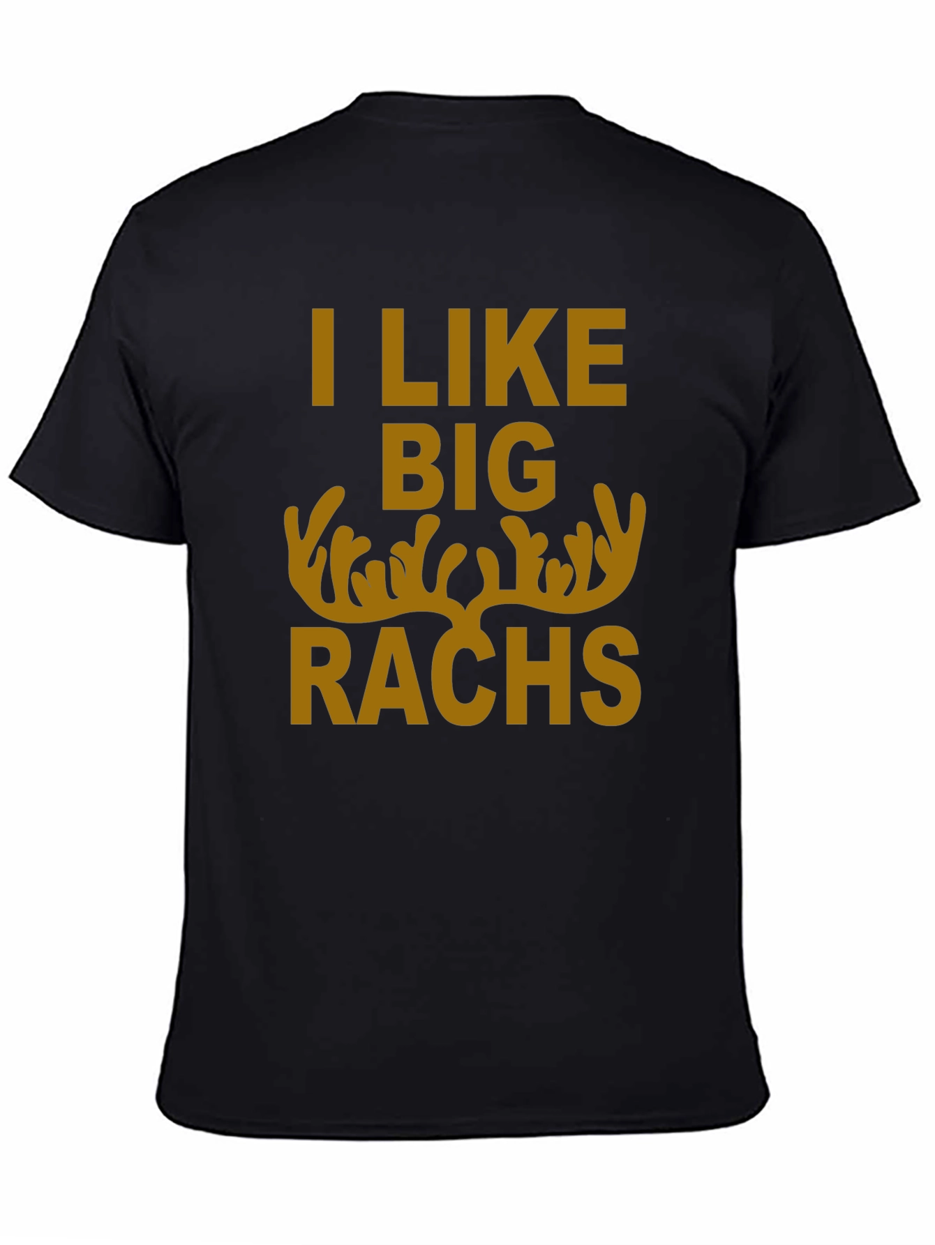 Black I Like Big Racks Deer Hunting T-Shirt view 4