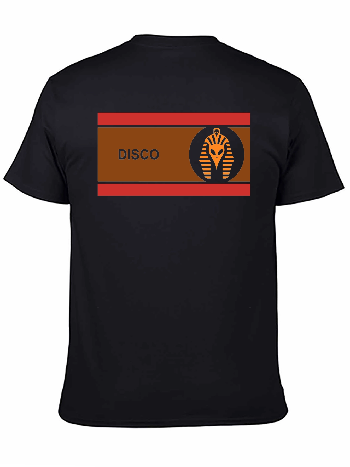 Black Retro Disco Alien Pharaoh T-Shirt view 4