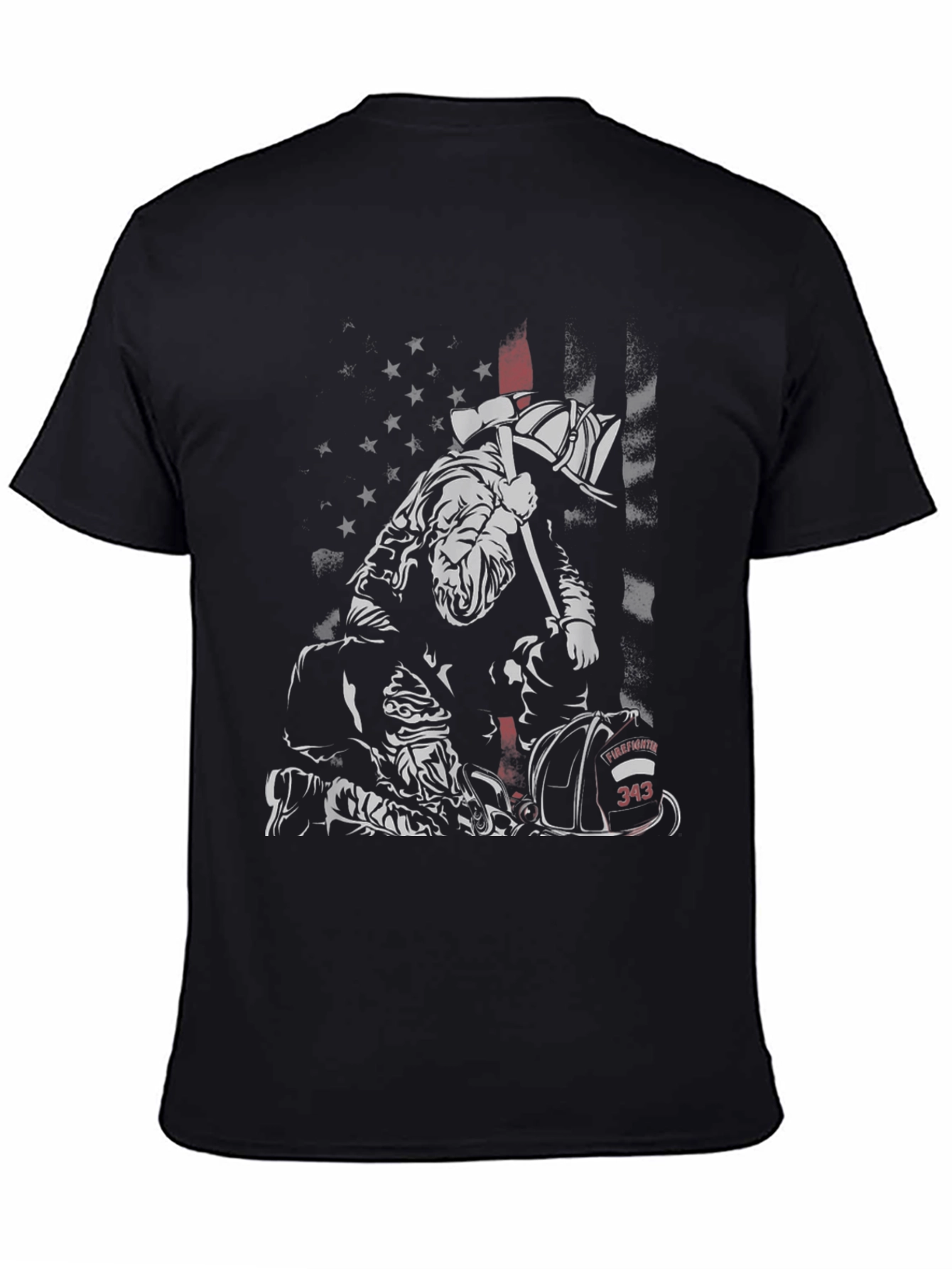 Black Firefighter Tribute Graphic Tee view 4