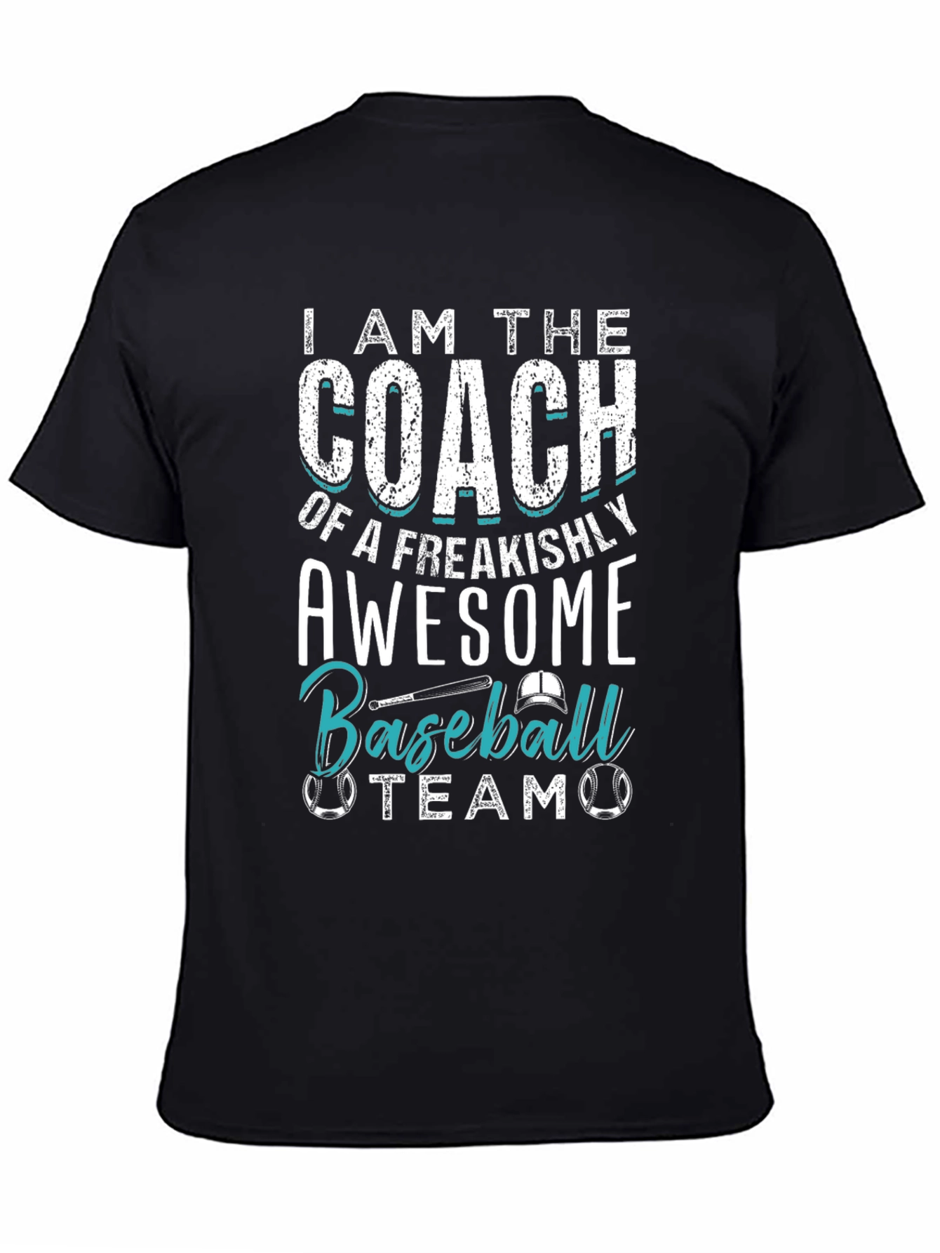 Black Awesome Baseball Coach T-Shirt view 4