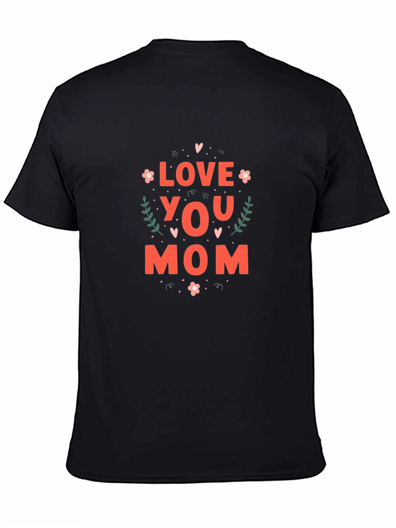 Black Love You Mom Graphic T-Shirt - Black view 4