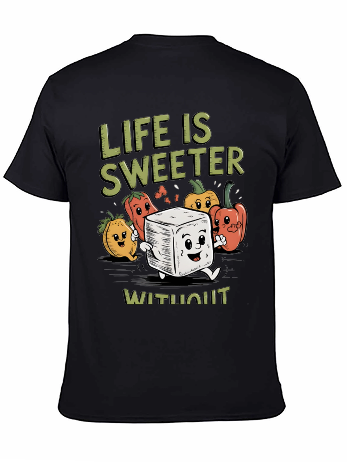 Black Life is Sweeter T-Shirt - Sugar Free Humor Tee view 4
