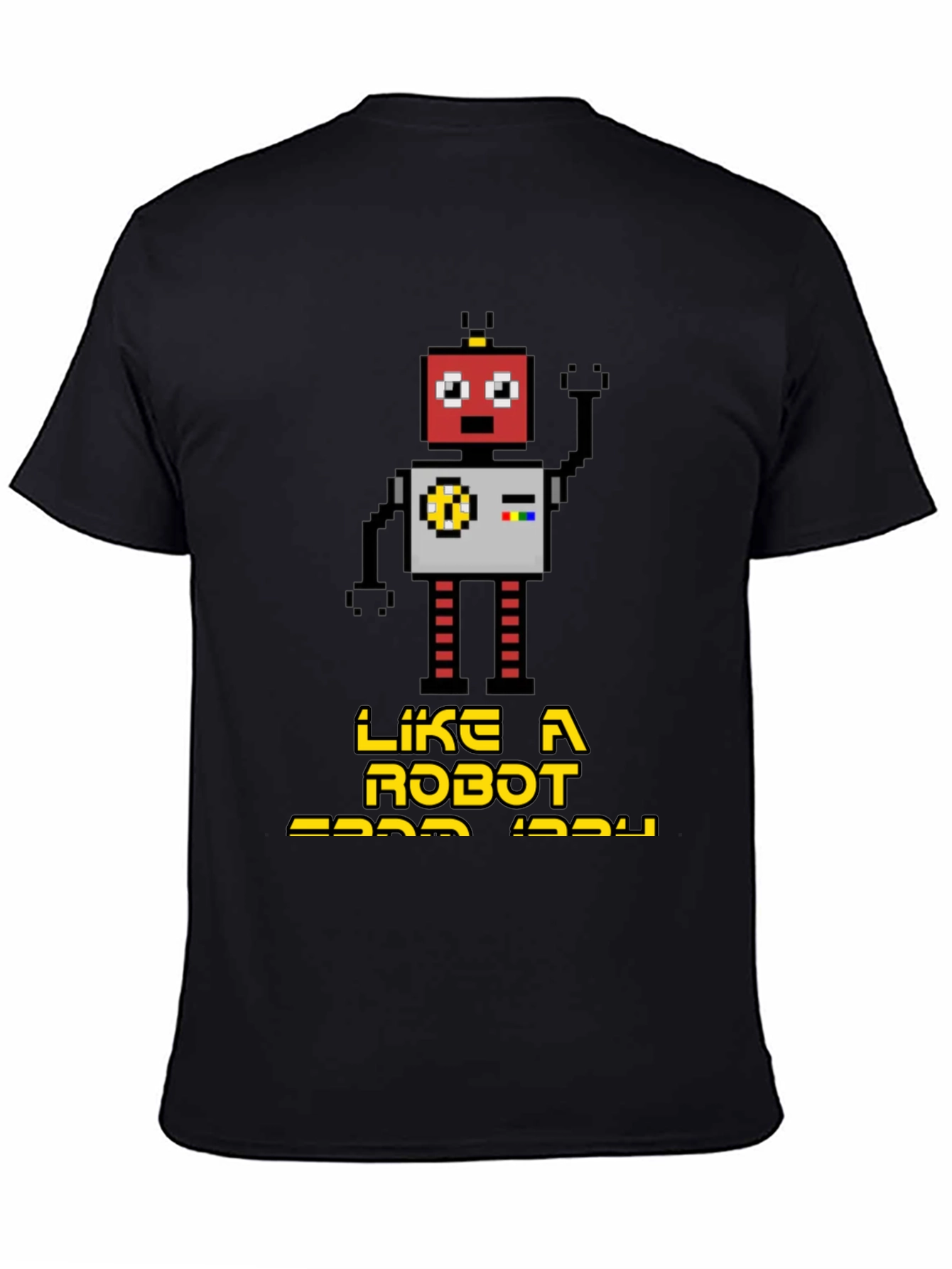 Black Retro Robot Graphic T-Shirt - Black view 4