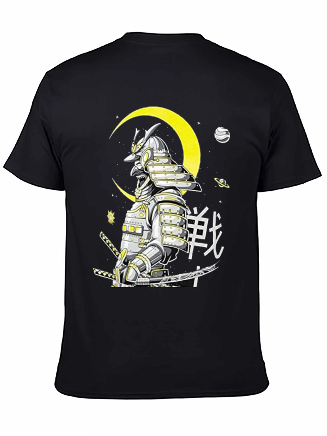 Black Samurai Warrior Graphic T-Shirt - Black view 4