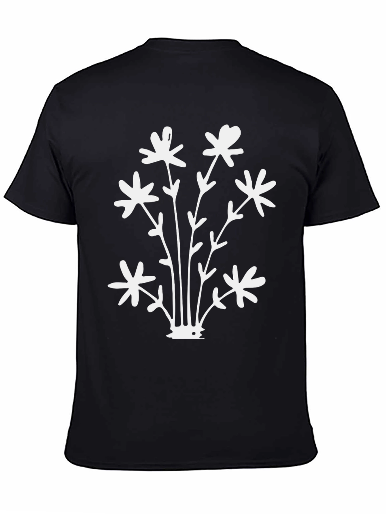 Black Floral Graphic Black T-Shirt view 4